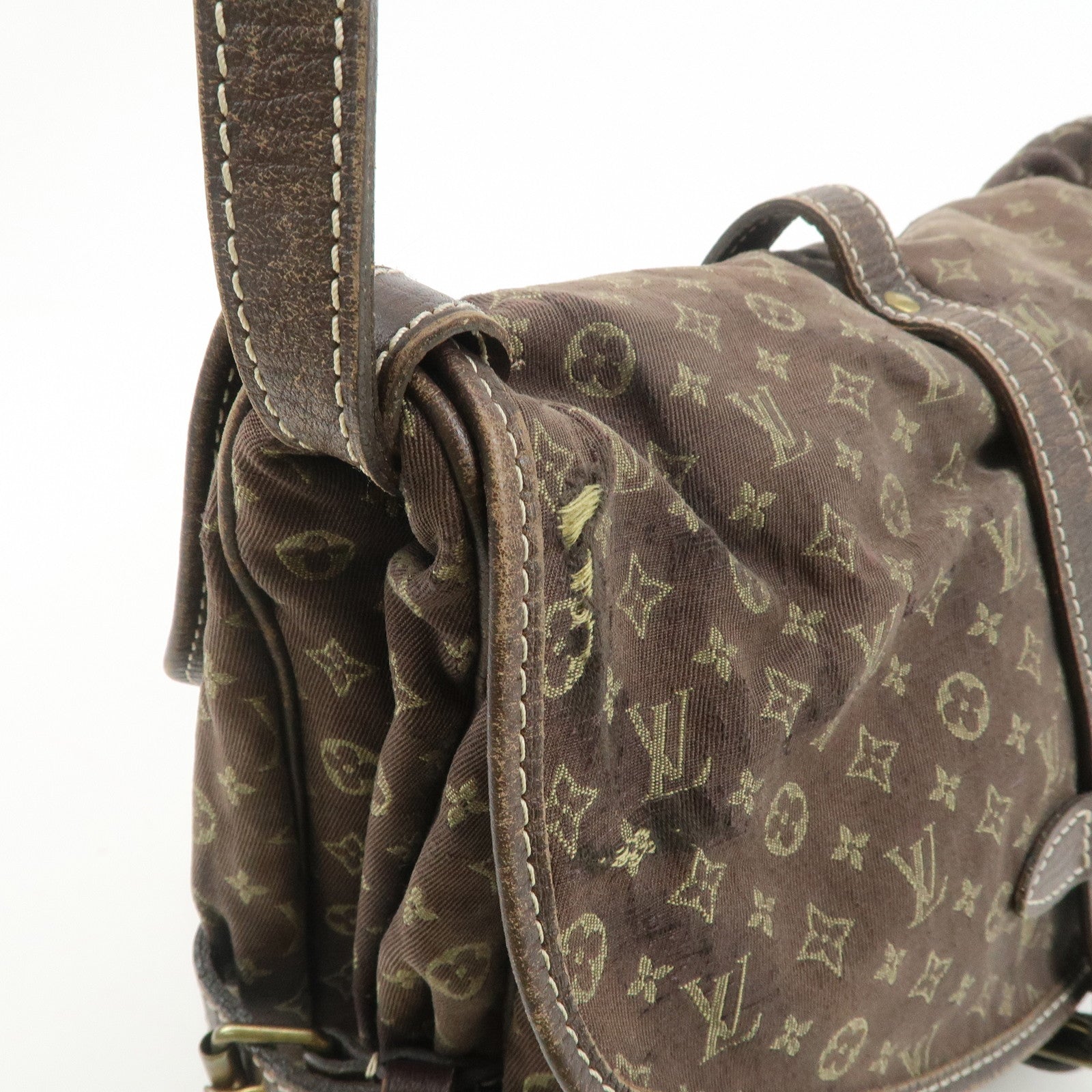 Louis Vuitton Monogram Mini Lin Saumur 30 Shoulder Bag Ebene M95227