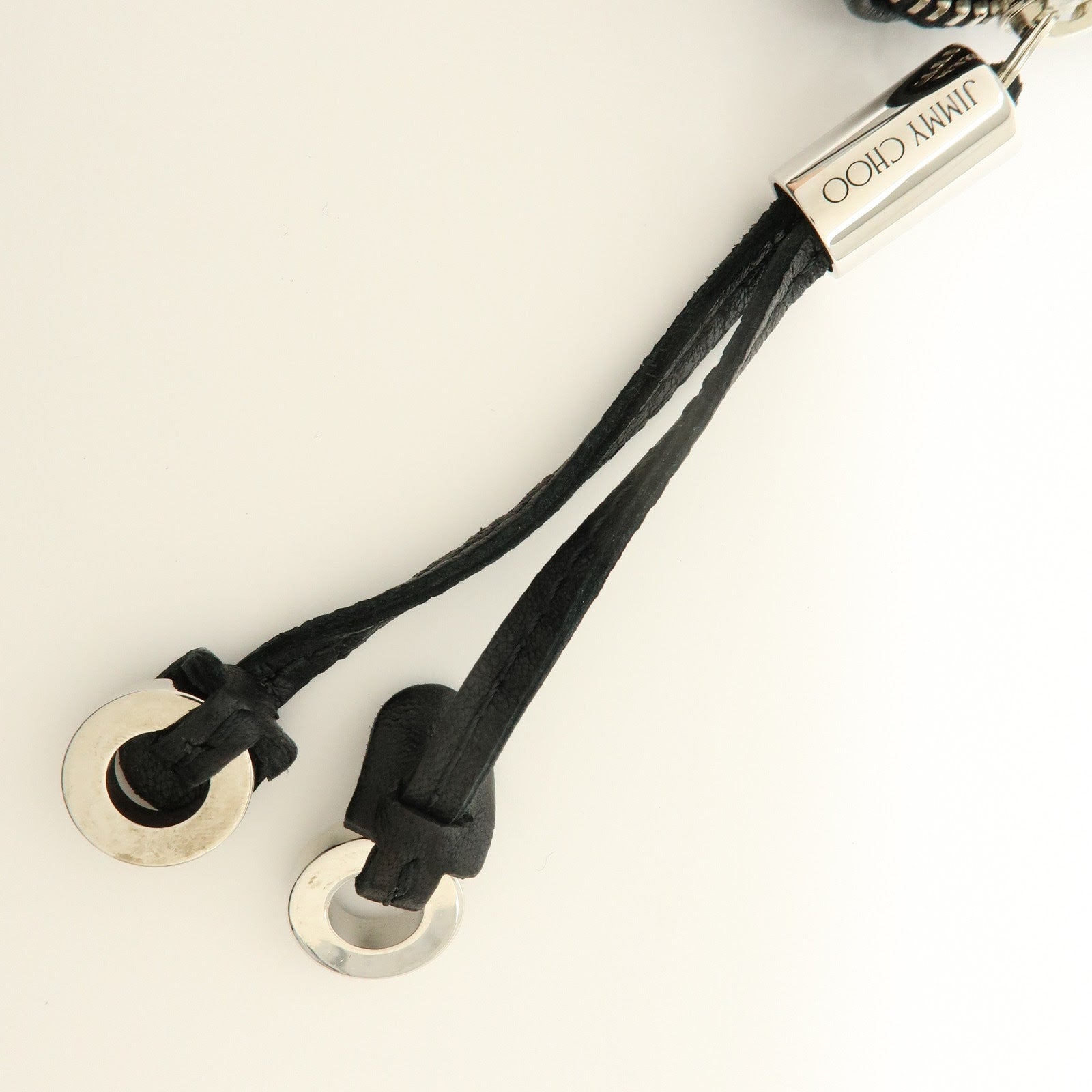 JIMMY CHOO Penny Star Studs Leather Coin Case Coin Wallet Black