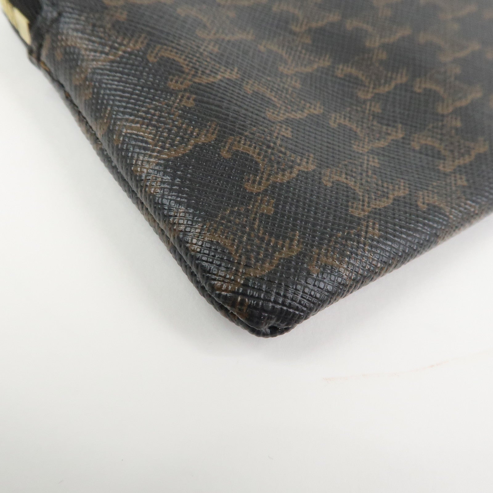 CELINE Triomphe PVC Canvas Cosmetic Pouch Black