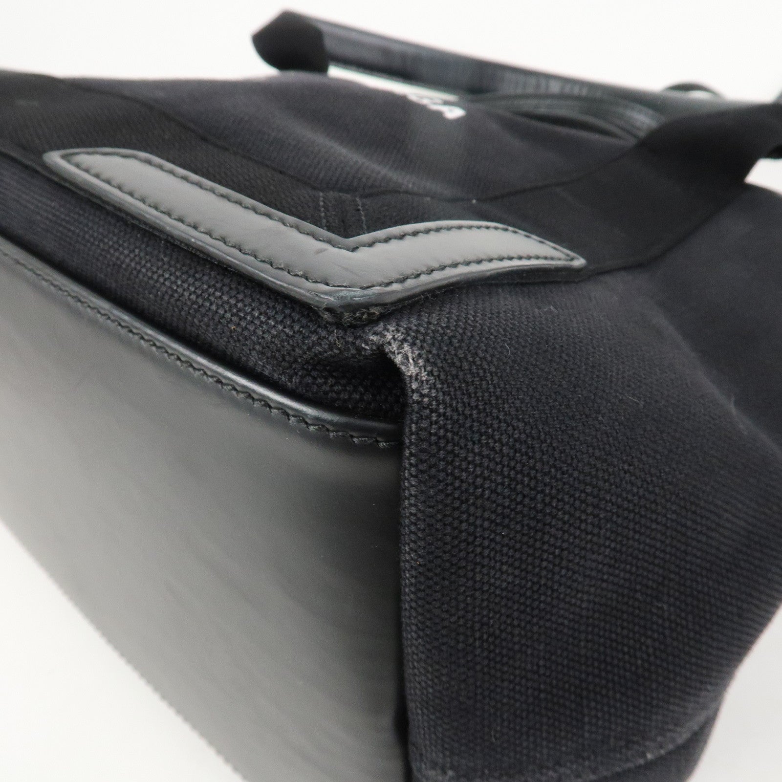 BALENCIAGA Navy Cabas S Leather Tote Bag Hand Bag Black 339933