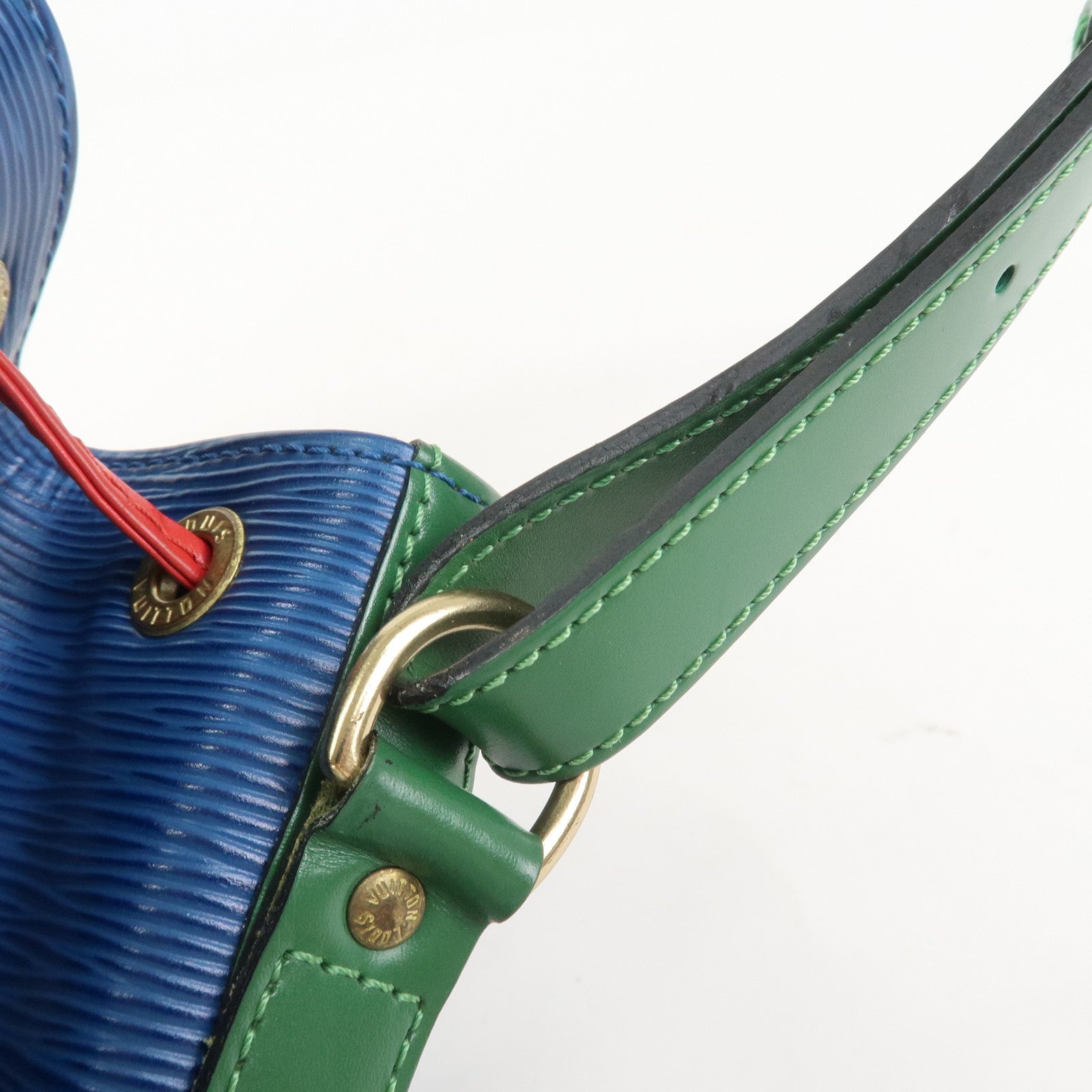 Louis Vuitton Epi Noe Tricolor Shoulder Bag Blue Green Red M44082