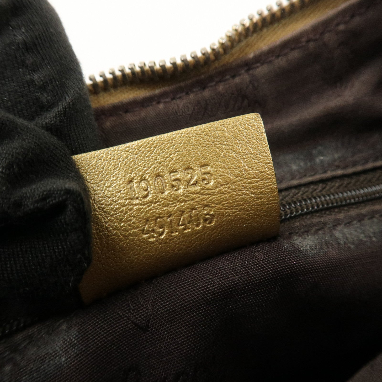 GUCCI Abbey Guccissima Leather Shoulder Bag Hand Bag Gold 190525 Used