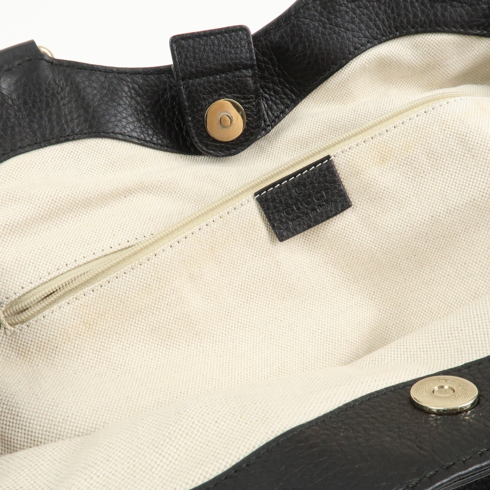 GUCCI Sukey Leather Hand Bag Tote Bag Black 211944 Used