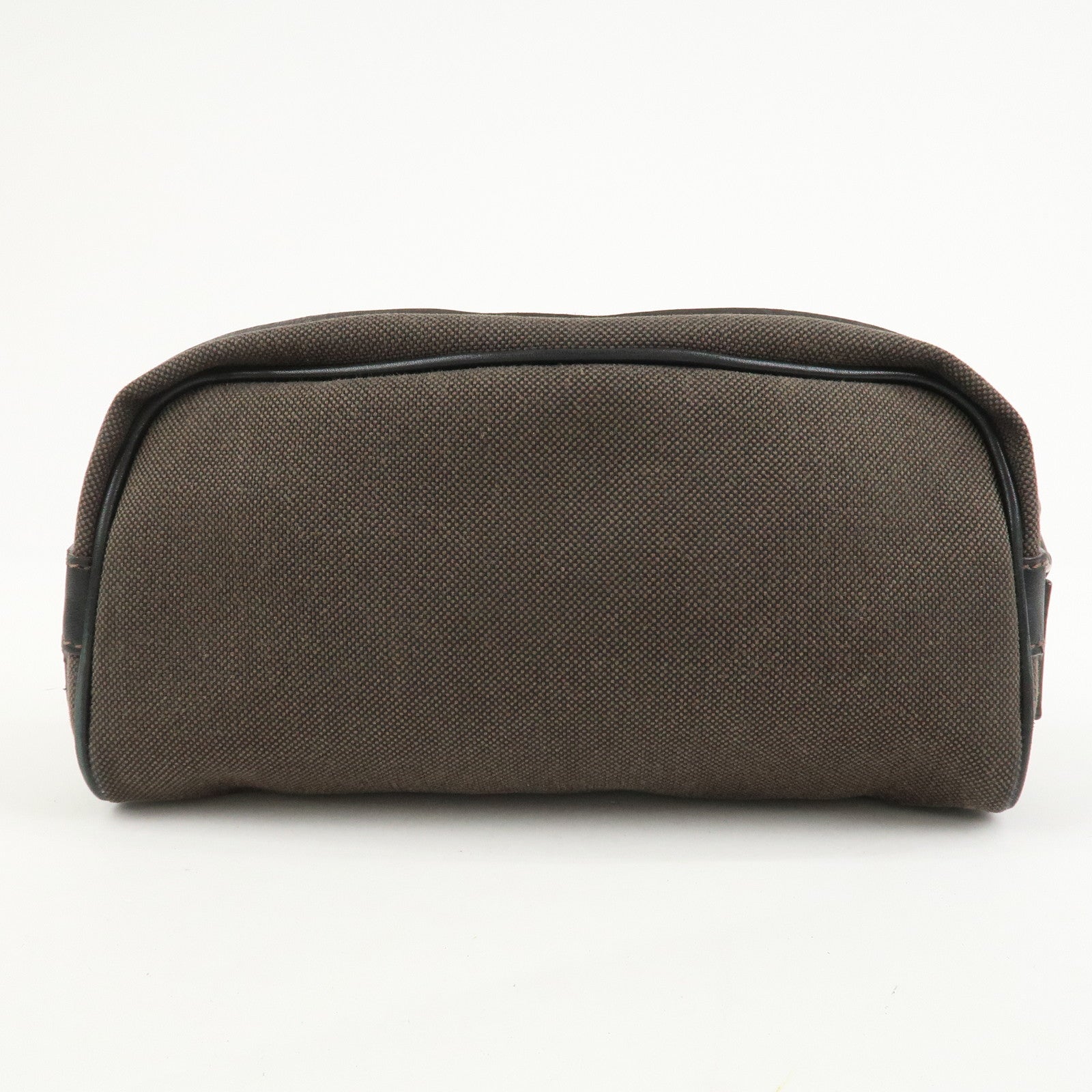 PRADA Logo Jacquard Pouch Cosmetic Pouch Makeup Bag Brown