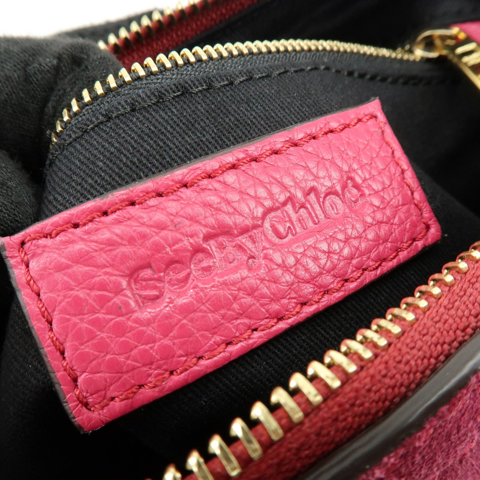 Chloe Joan Suede Leather Shoulder Bag Hand Bag Pink