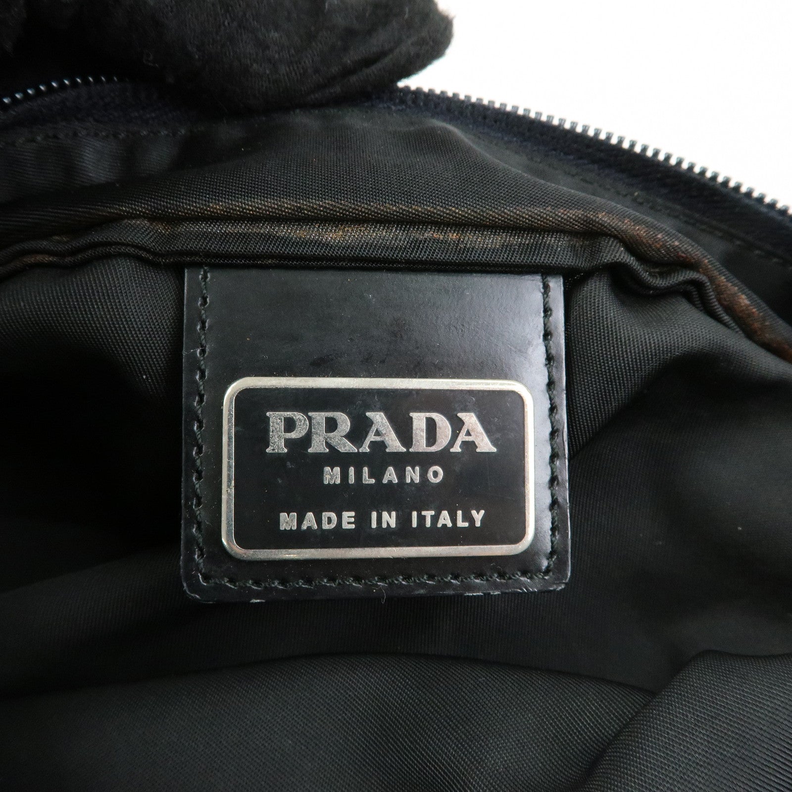 PRADA Triangle Logo Nylon Shoulder Bag Crossbody Bag Black BT0420