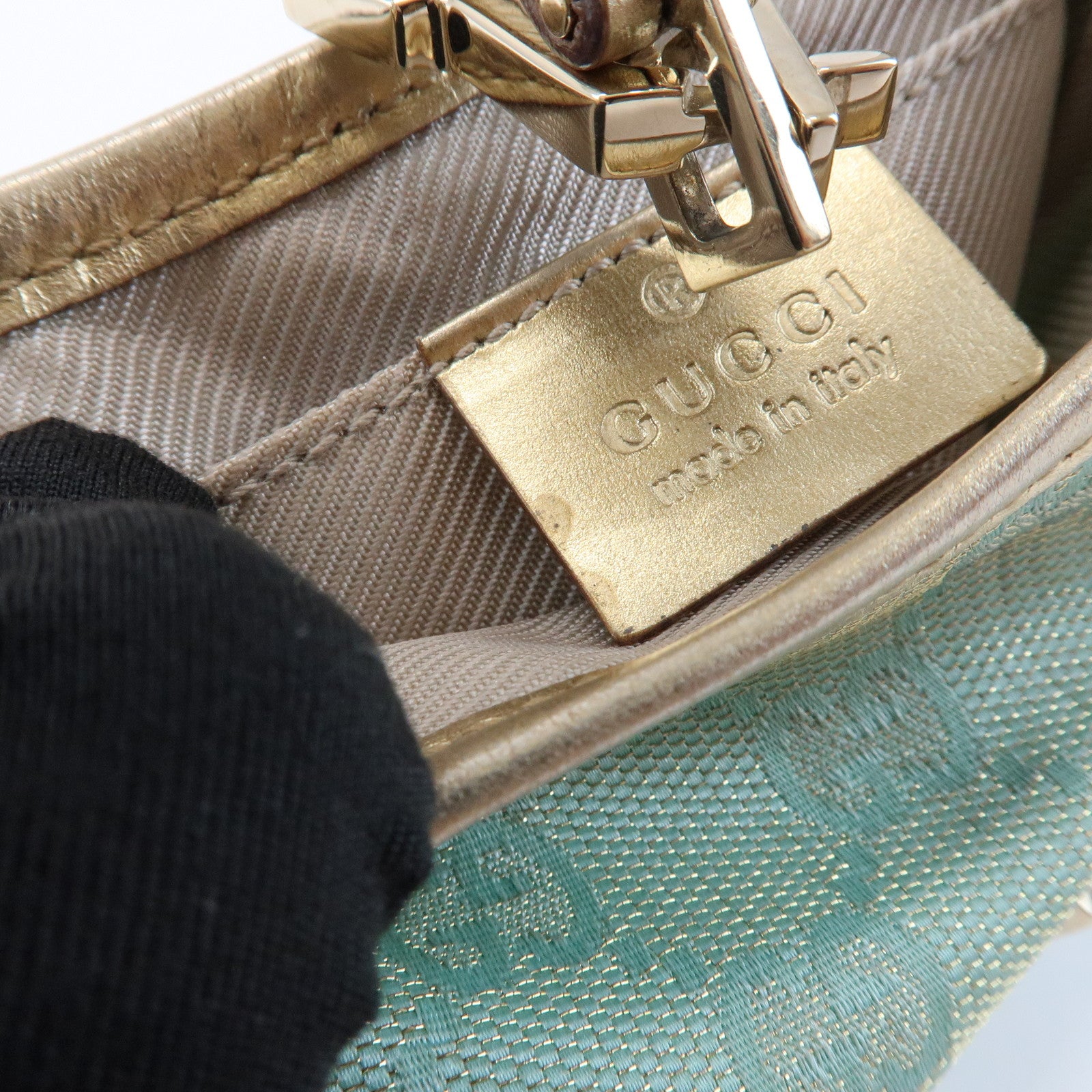 GUCCI Jackie GG Monogram Canvas Leather Mini Pouch 005・0819