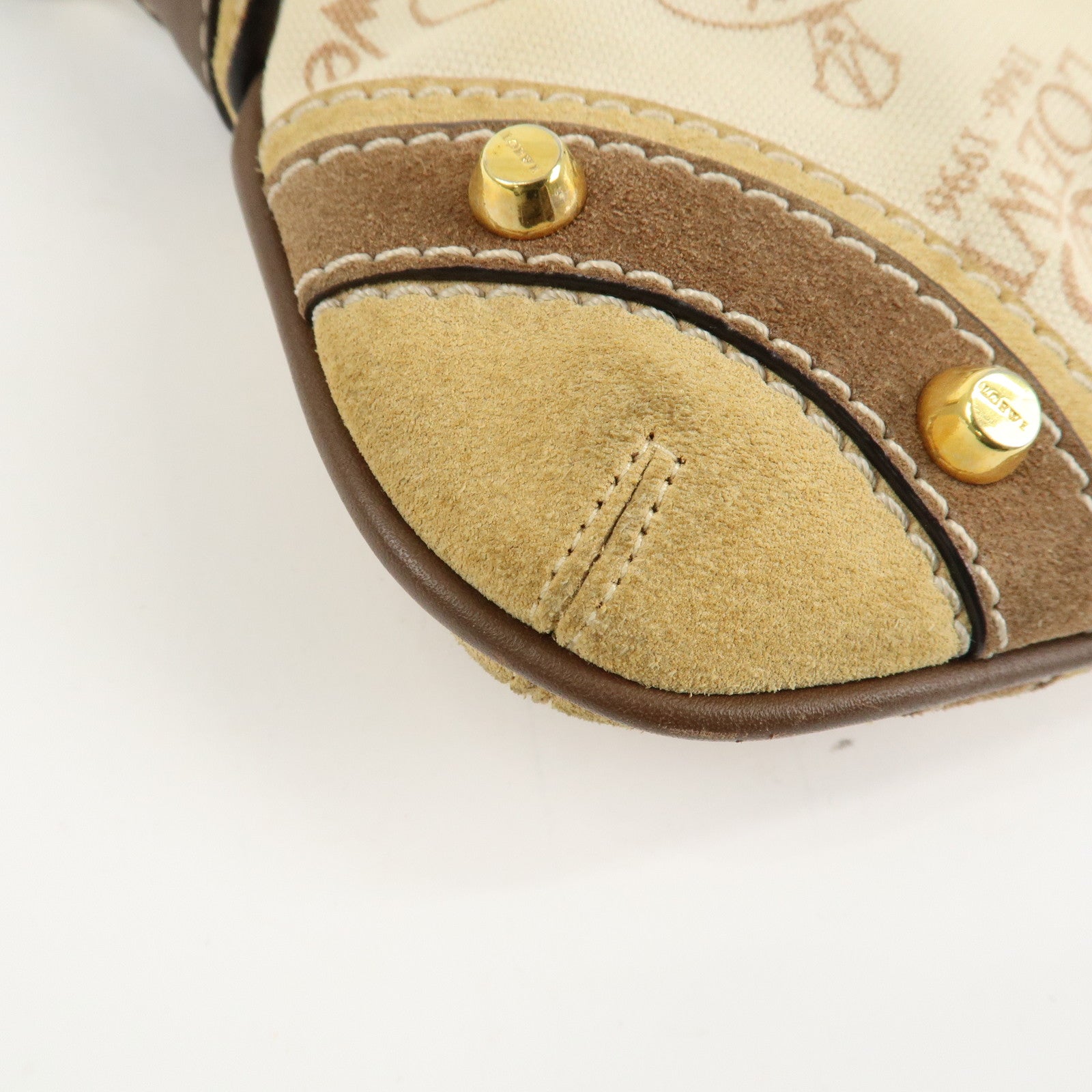 LOEWE Anagram Canvas Suede Leather Shoulder Bag 160th Anniverssary Used