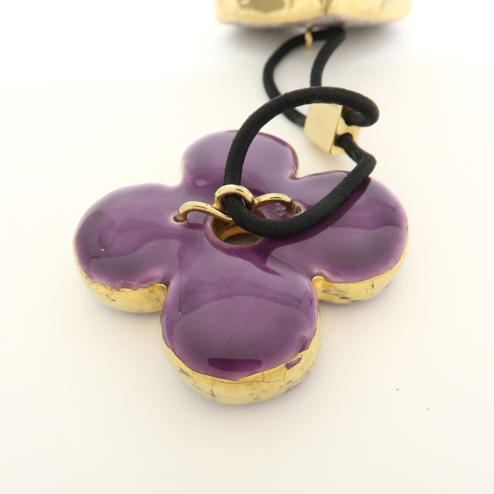 Louis Vuitton Hair Accessory Heart Flower Purple Gray Gold