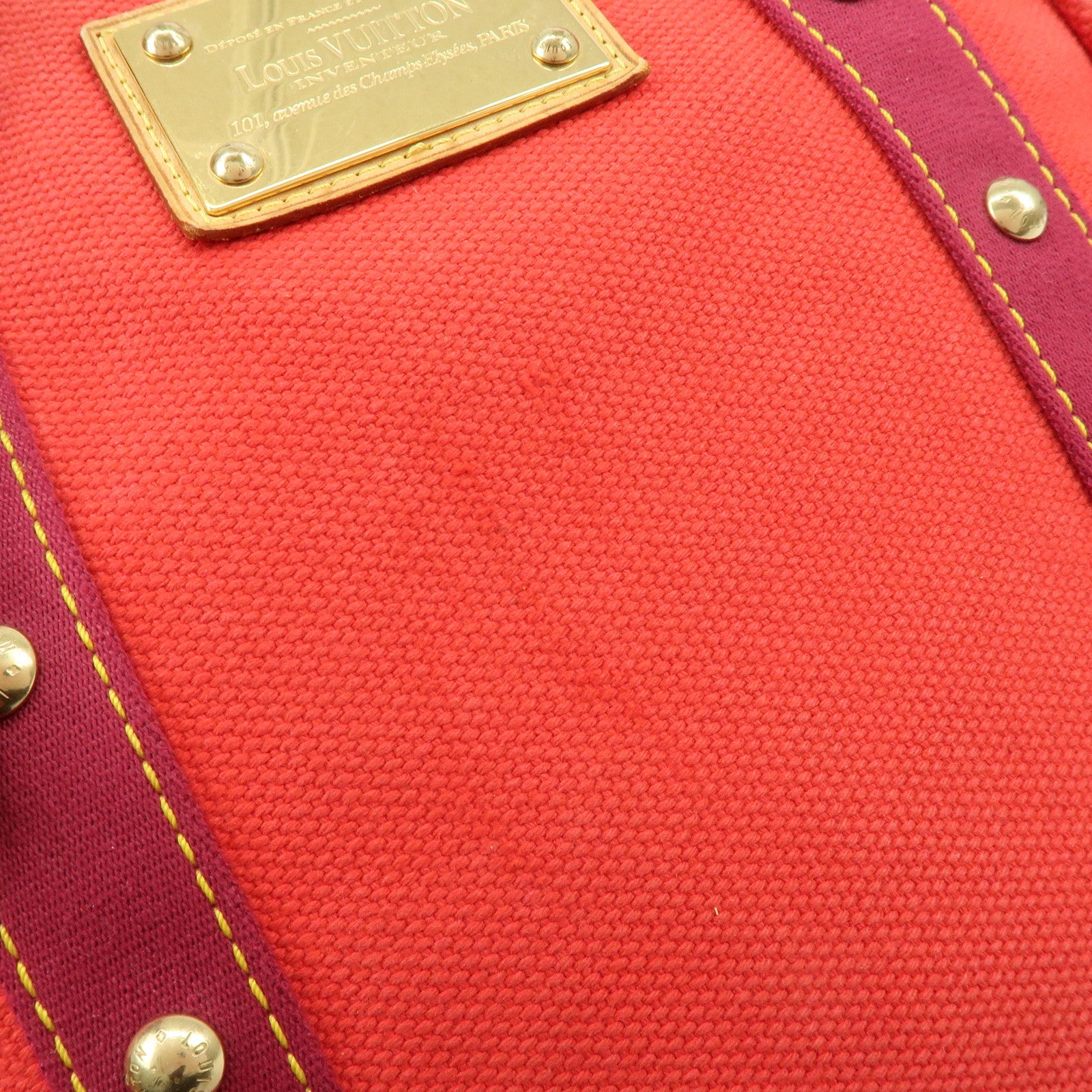 Louis Vuitton Antigua Cabas MM Tote Bag Hand Bag Rouge M40034