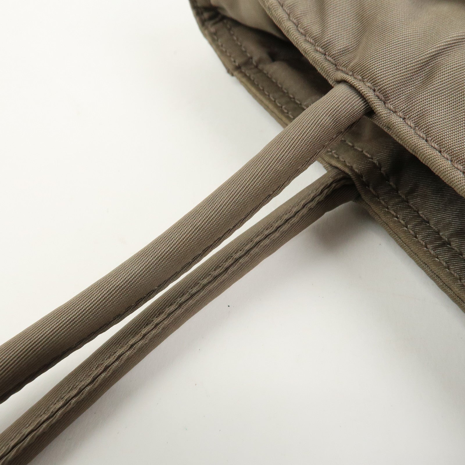 PRADA Triangle Logo Nylon Tote Bag Hand Bag Gray