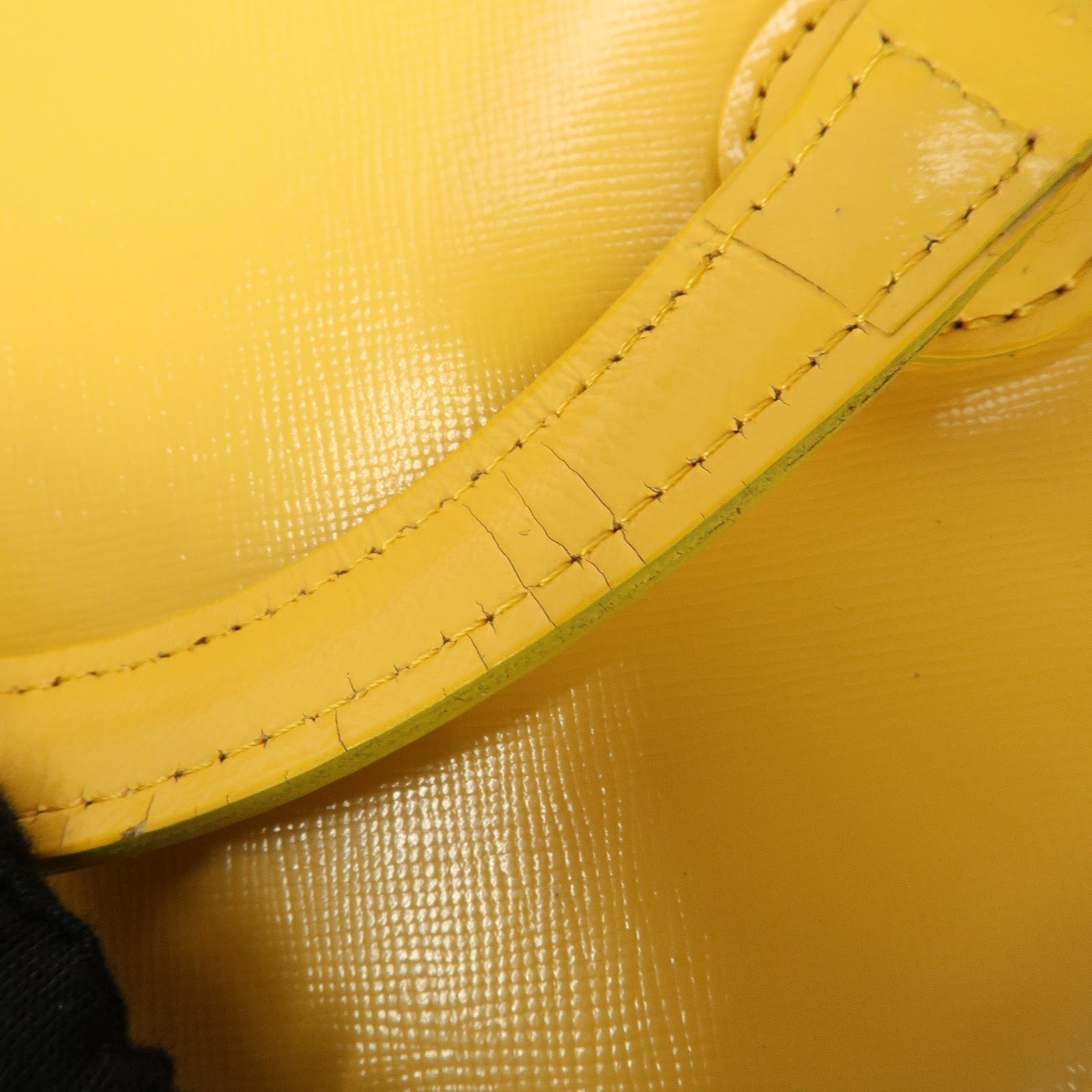 VERSACE Leather Charm 2Way Bag Hand Bag Shoulder Bag Yellow