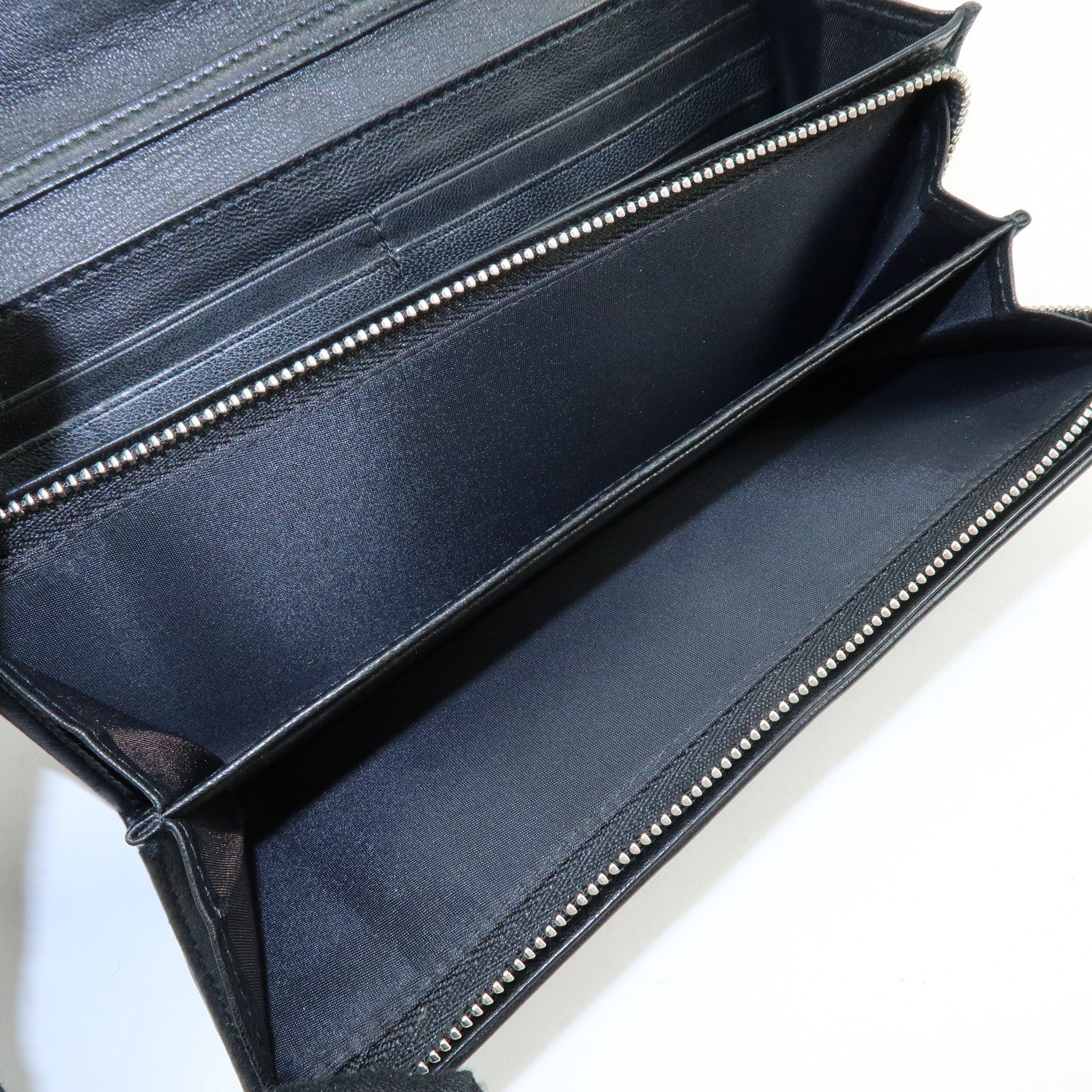Christian Dior Leather Chain Wallet WOC Hand Bag Black