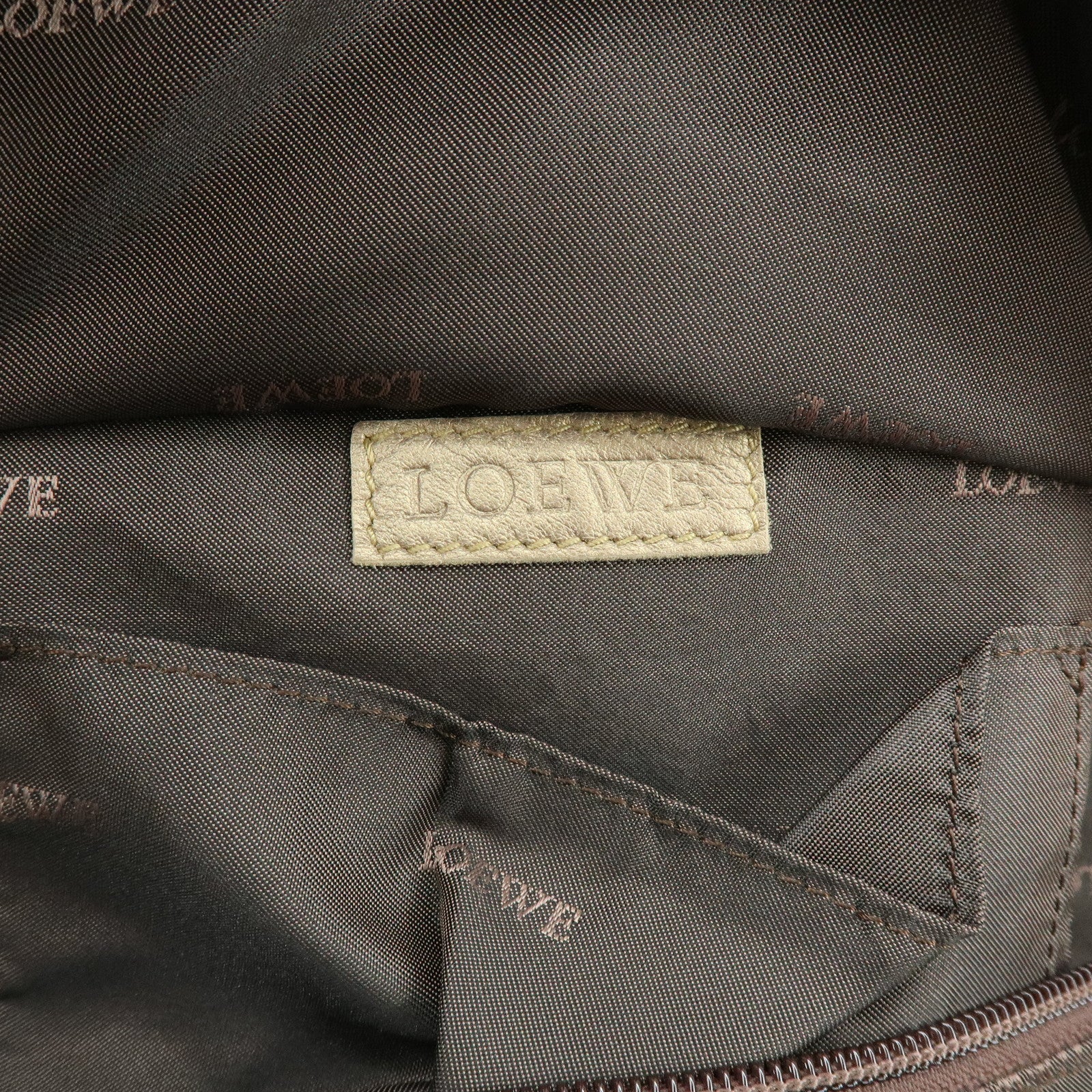 LOEWE Anagram Nappa Aire Leather Hand Bag Shoulder Bag Gold