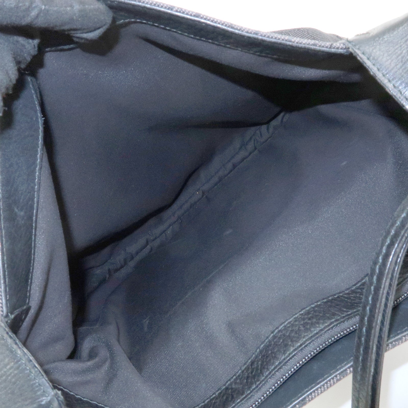 GUCCI GG Canvas Leather Shoulder Bag Hand Bag Black 179777