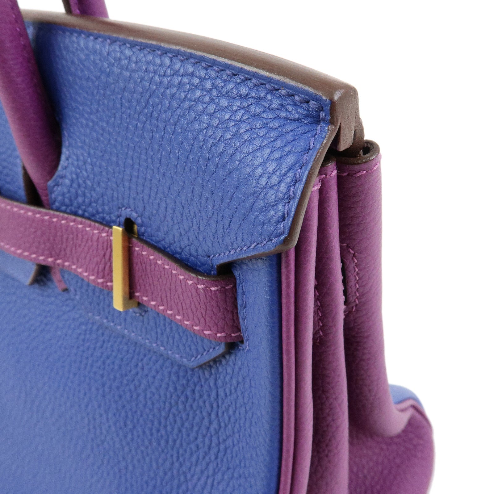 HERMES Birkin 30 Togo Leather Hand Bag HSS D Stamped Blue Anemone