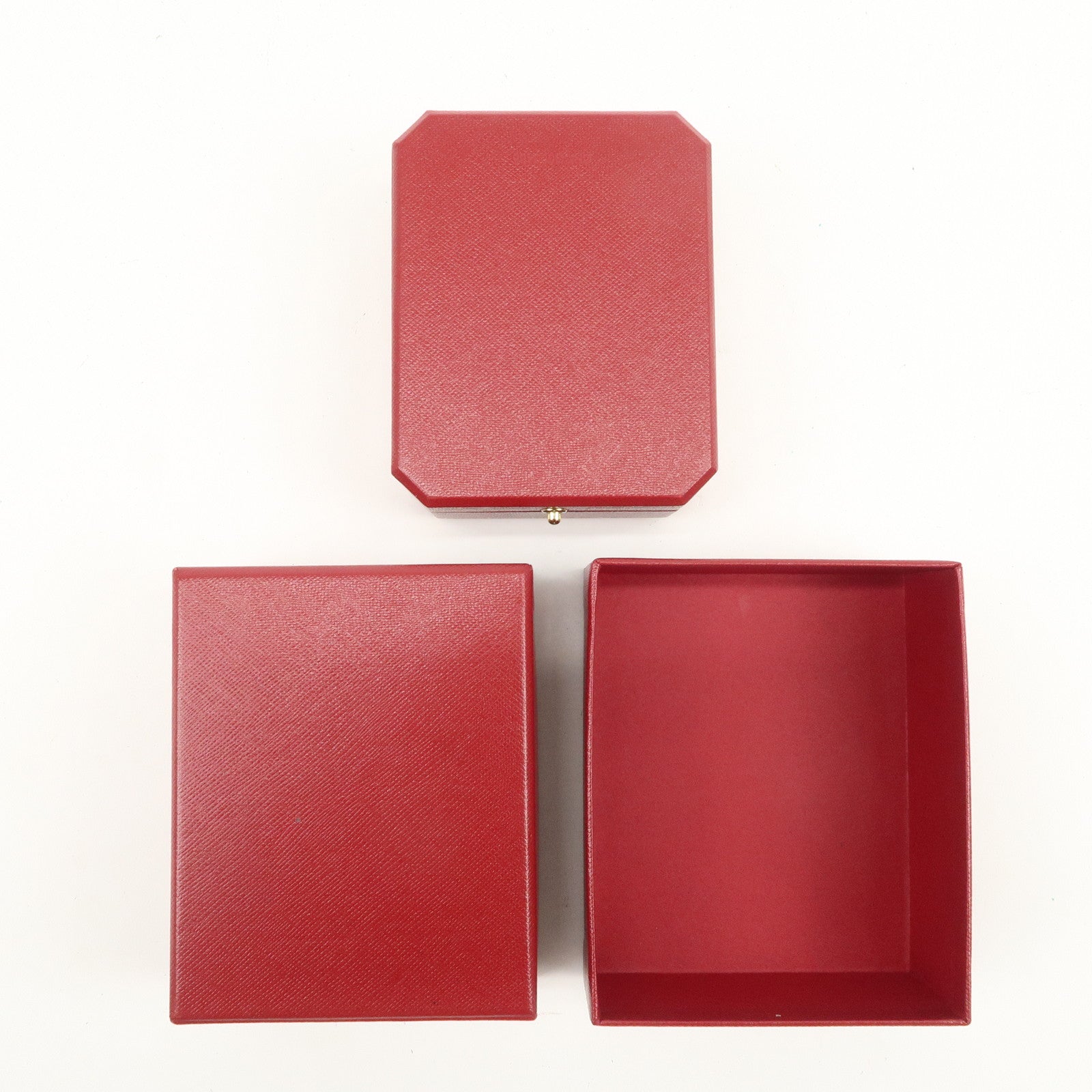 Cartier Set of 2 Pair Jewelry Box Ring Box Display Box Red