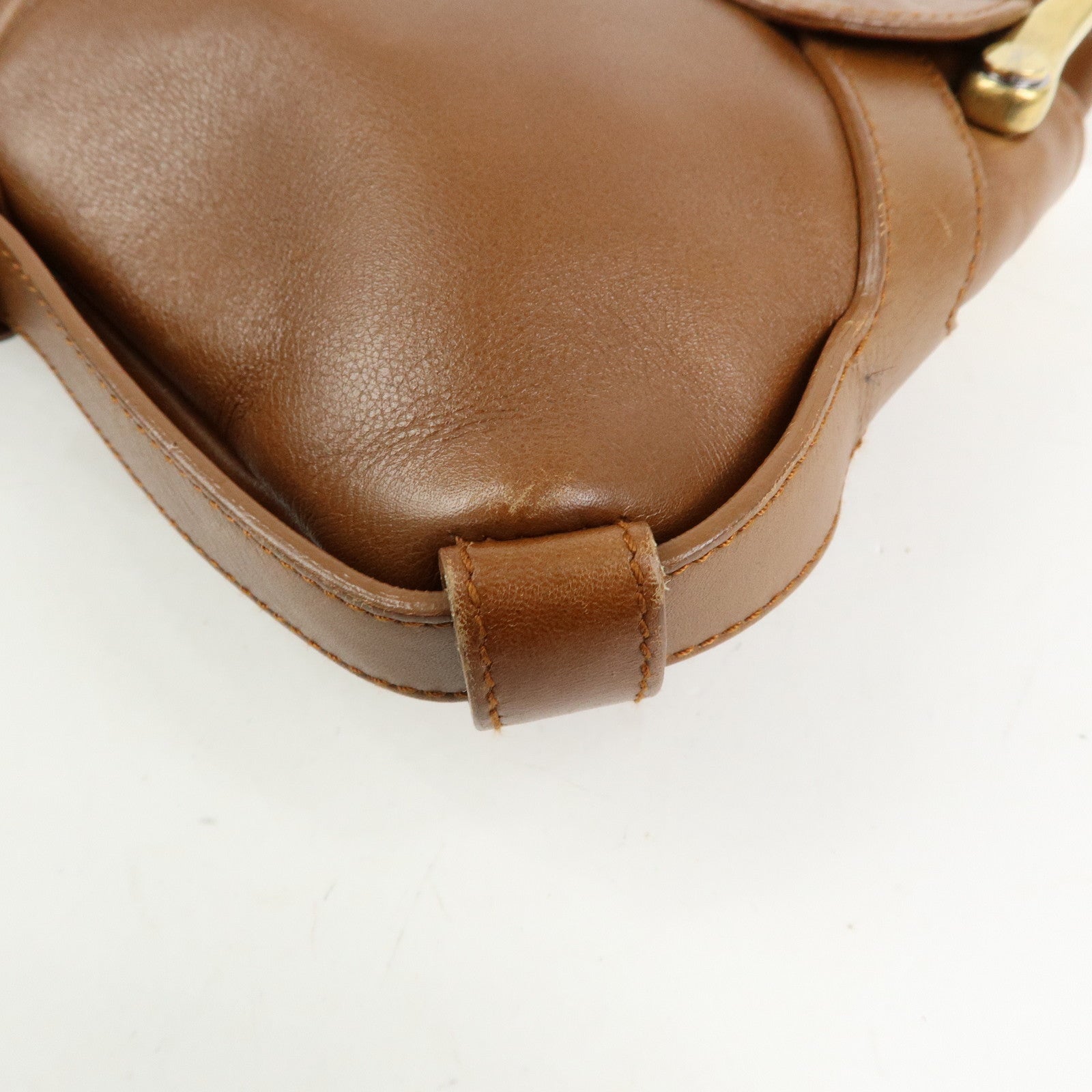 SAINT LAURENT PARIS Leather Shoulder Bag Hand Bag Brown