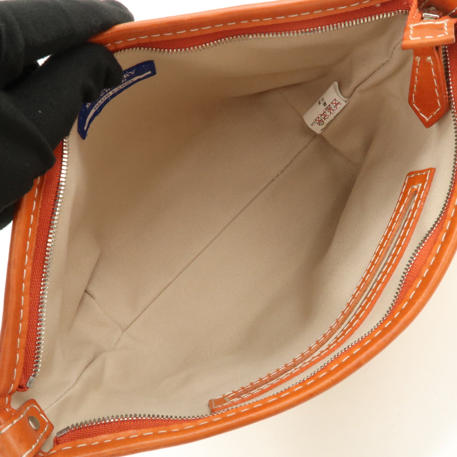 BURBERRY Blue Label Canvas Leather Shoulder Bag Ivory Brown