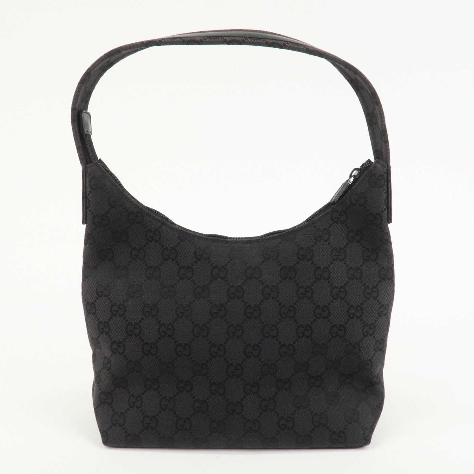 GUCCI GG Canvas Leather Shoulder Bag Hand Bag Brown 001・3386