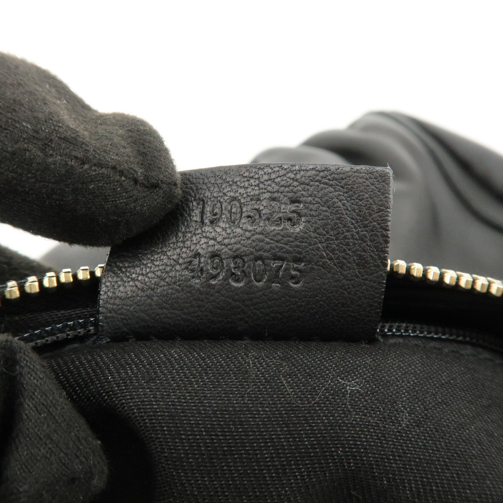 GUCCI Abbey Logo Leather Shoulder Bag Hand Bag Black 190525