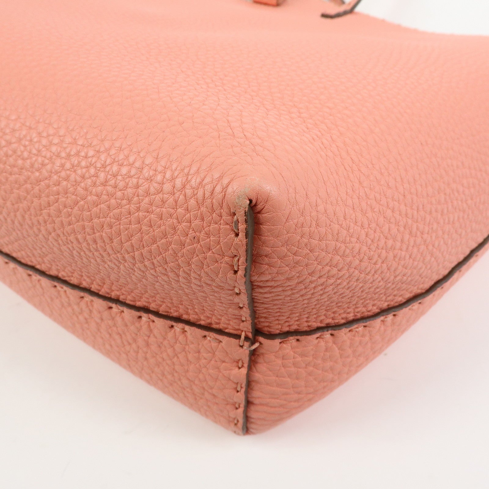 FENDI Selleria Carla Leather Tote Bag Shoulder Bag Pink 8BH257