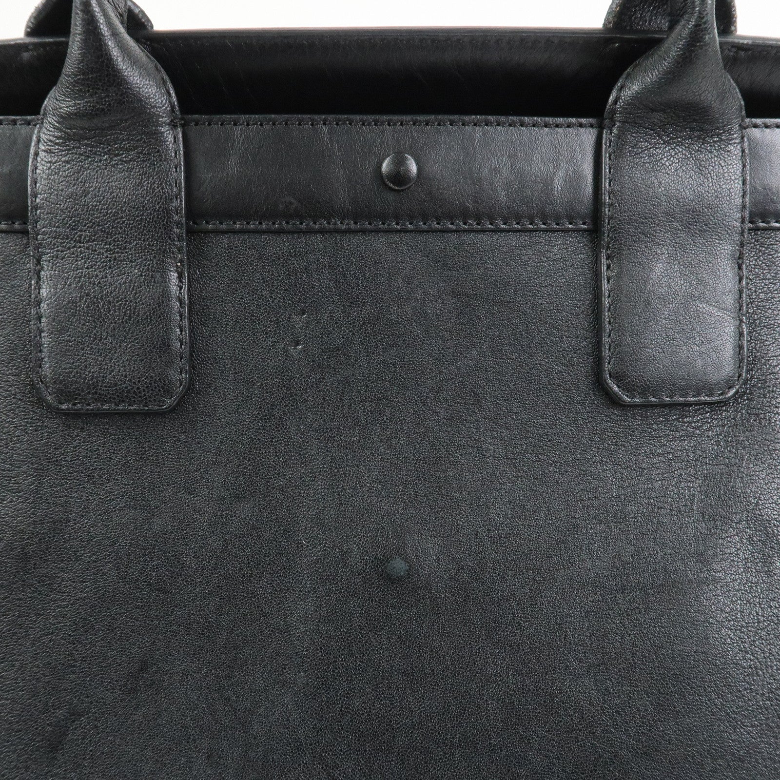 Chloe Alison Unborn Calf Leather Dalmatian Tote Bag Black Ivory