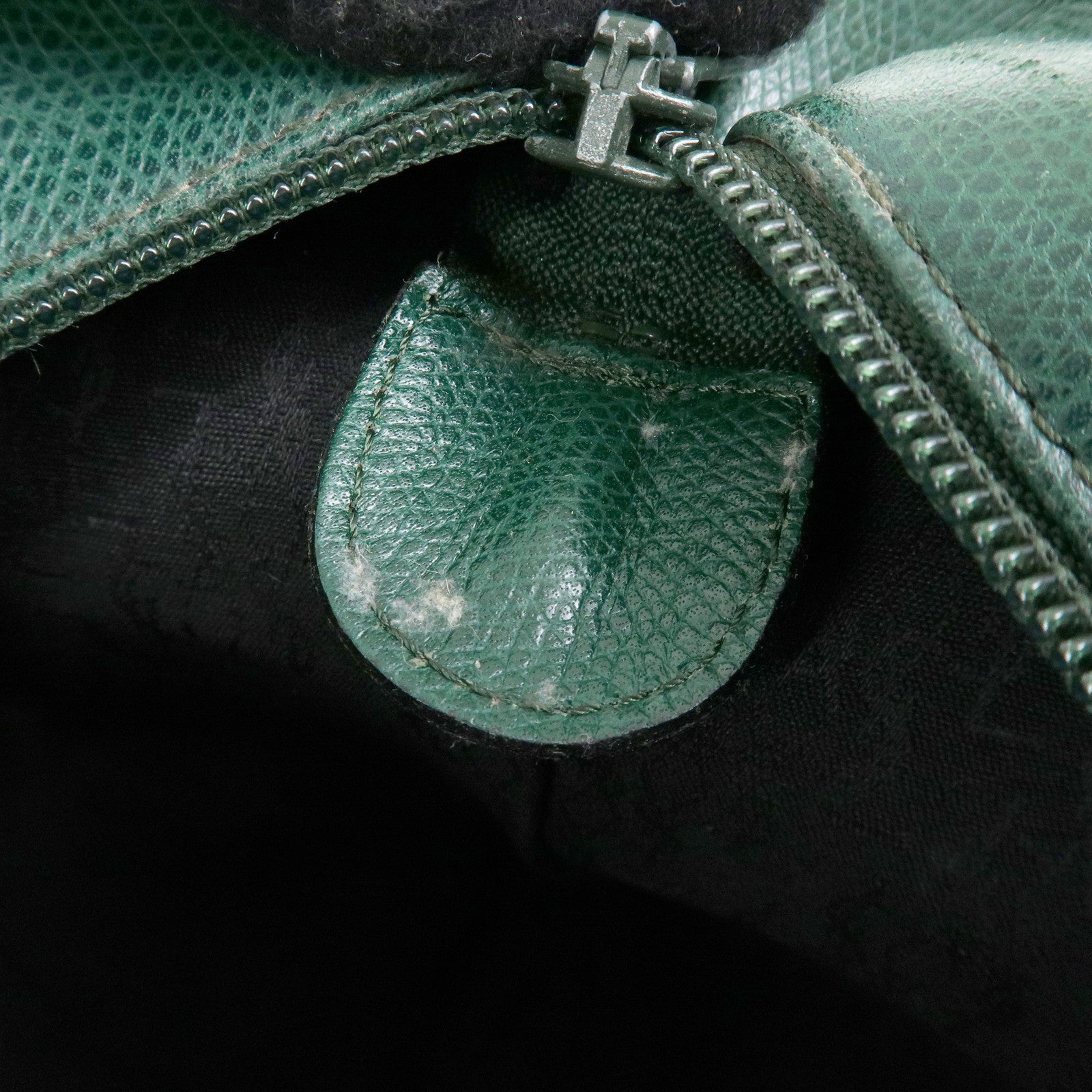 SAINT LAURENT PARIS Y Line Leather Studs Tote Shoulder Bag Green
