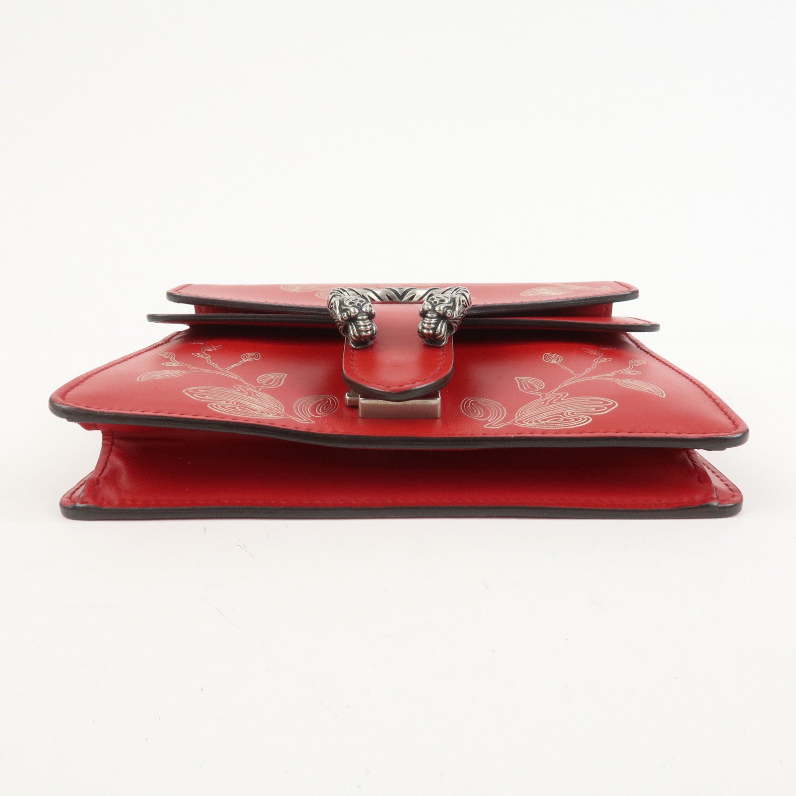 GUCCI Dionysus Leather Small Shoulder Bag Red 421970