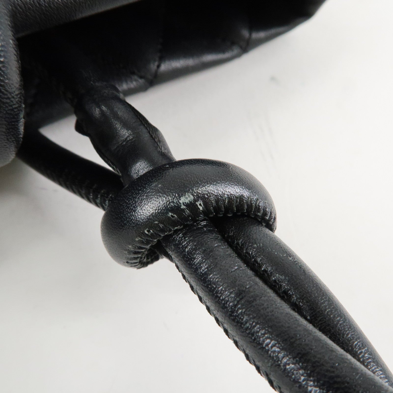 CHANEL Cambon Line COCO Mark Lamb Skin Small Tote Bag Black A25166 Used