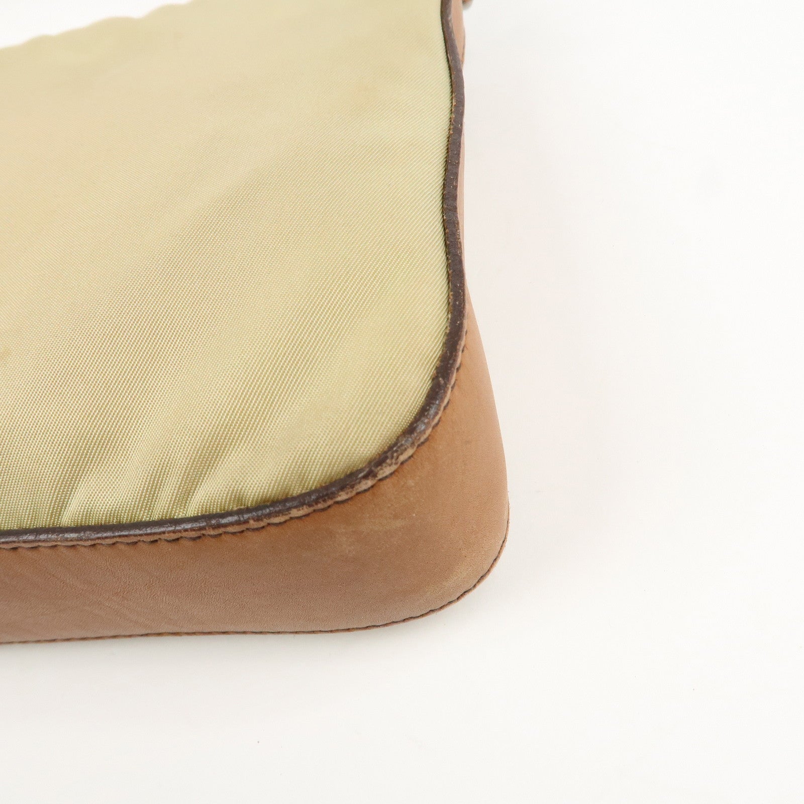 PRADA Triangle Logo Nylon Shoulder Bag Brown BR2205