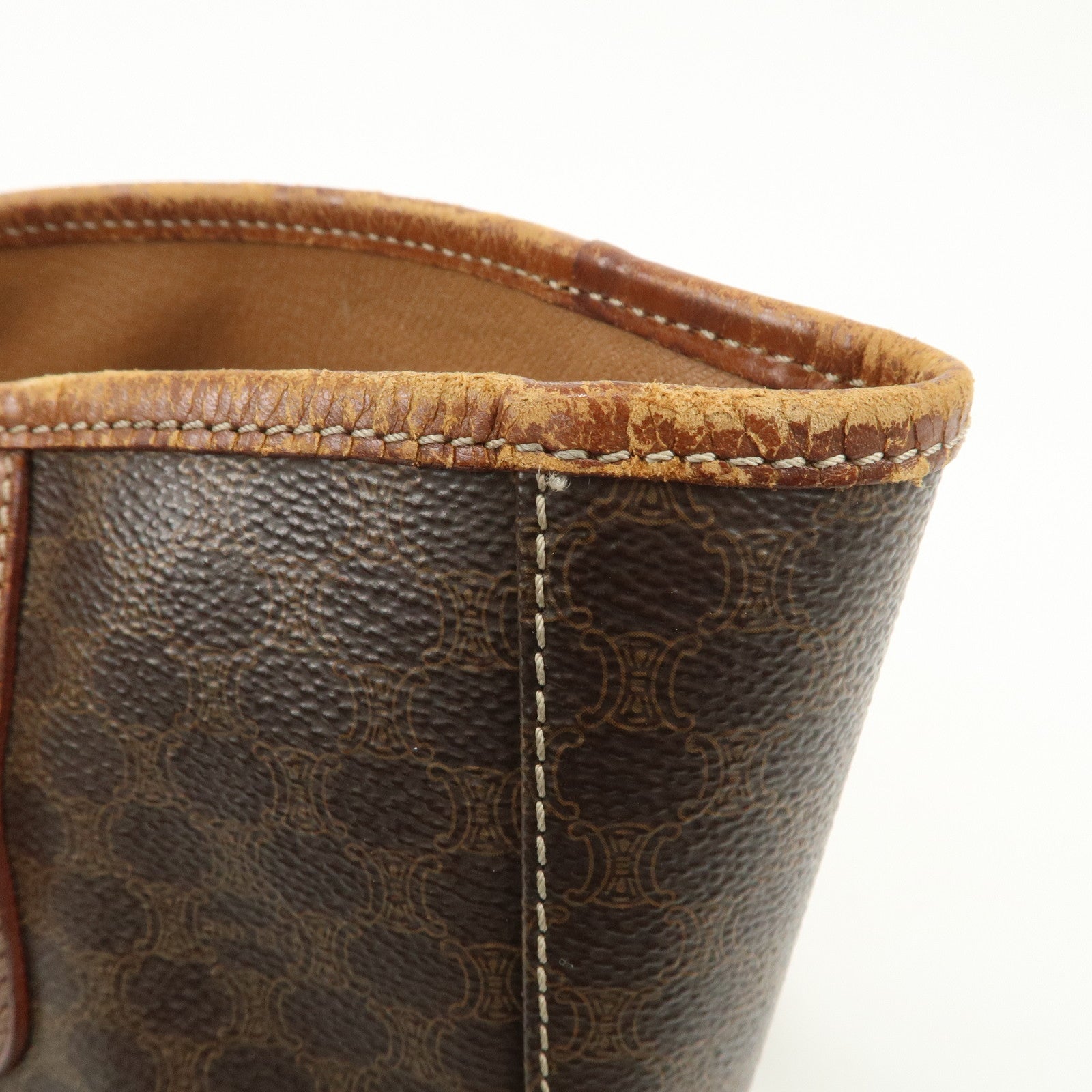 CELINE Macadam PVC Leather Tote Bag Shoulder Bag Brown