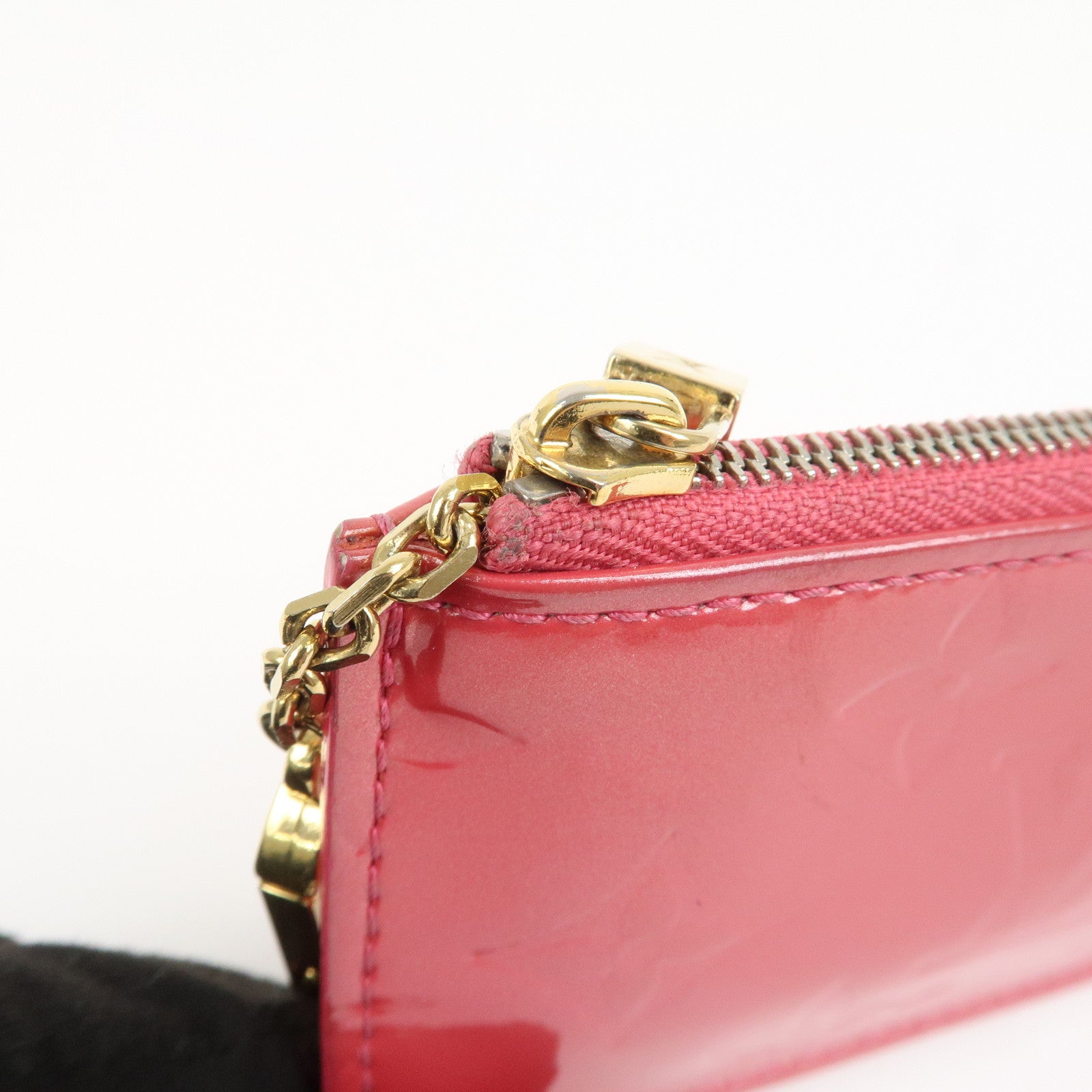 Louis Vuitton Monogram Vernis Pochette Cles Coin Case Pink M9144F