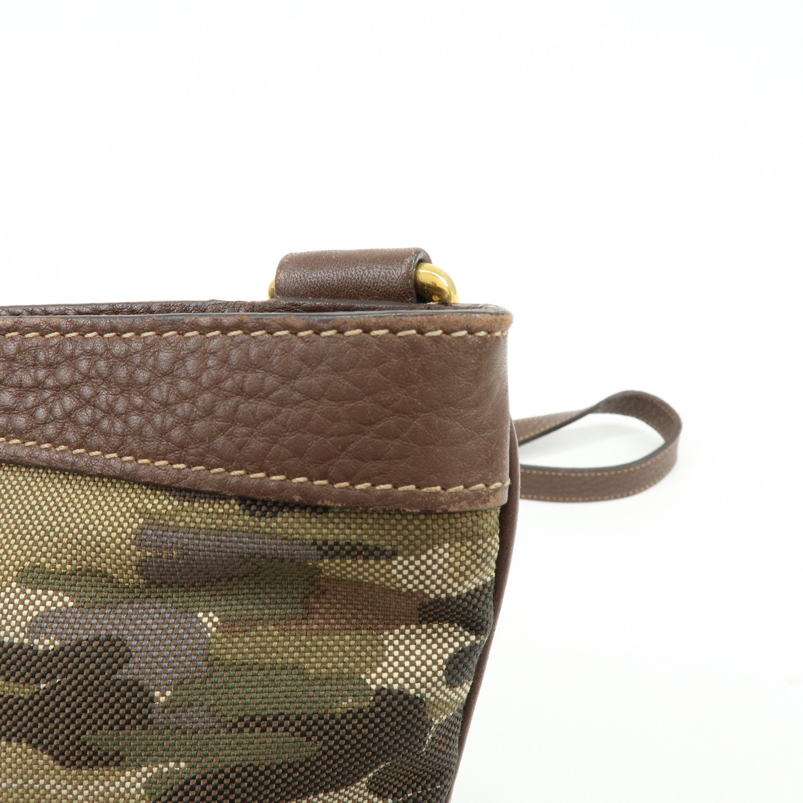 PRADA Logo Jacquard Leather Shoulder Bag Crossbody Bag Camouflage