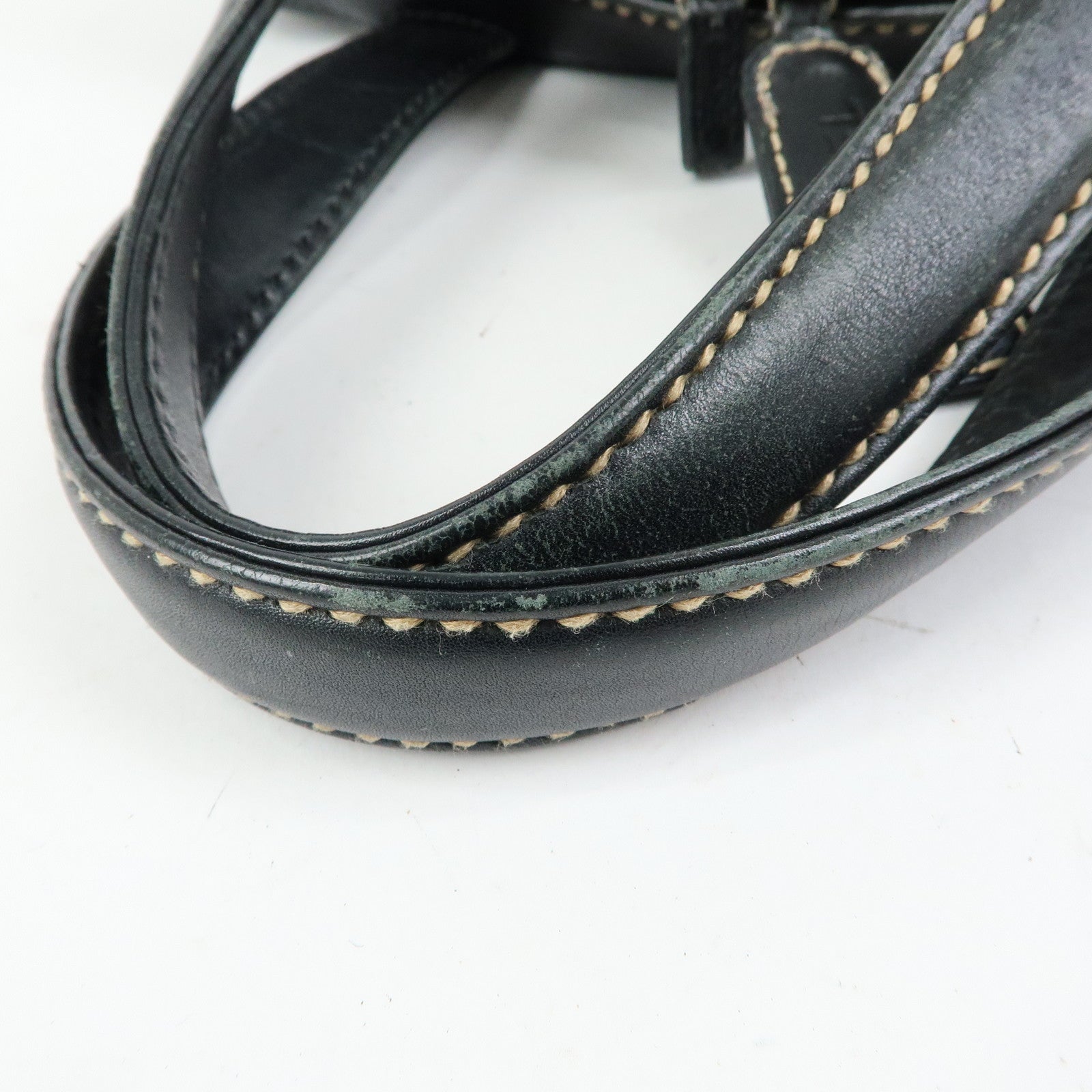 CHANEL Wild Stitch COCO Mark Calf Leather Boston Bag Black A18121