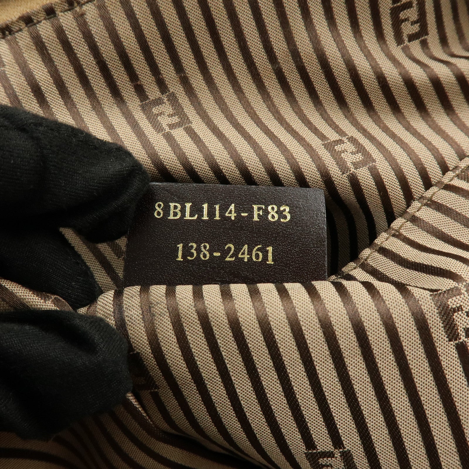 FENDI Leather Chameleon 2Way Hand Bag Shoulder Bag Beige 8BL114