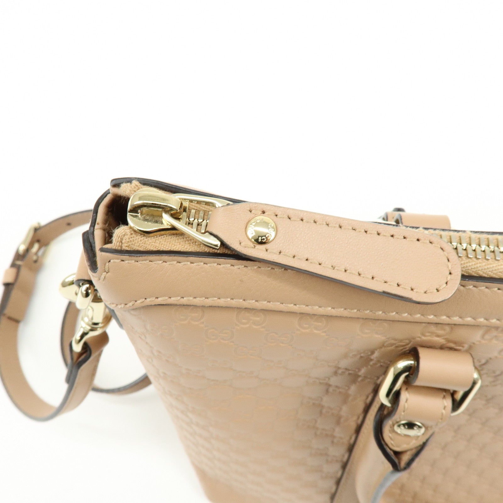 GUCCI Microguccissima Leather 2Way Shoulder Bag Pink Beige 449656