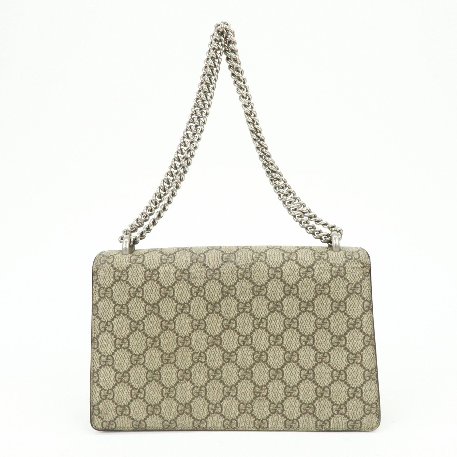 GUCCI Dionysus GG Supreme Chain Shoulder Bag Beige Black 400249