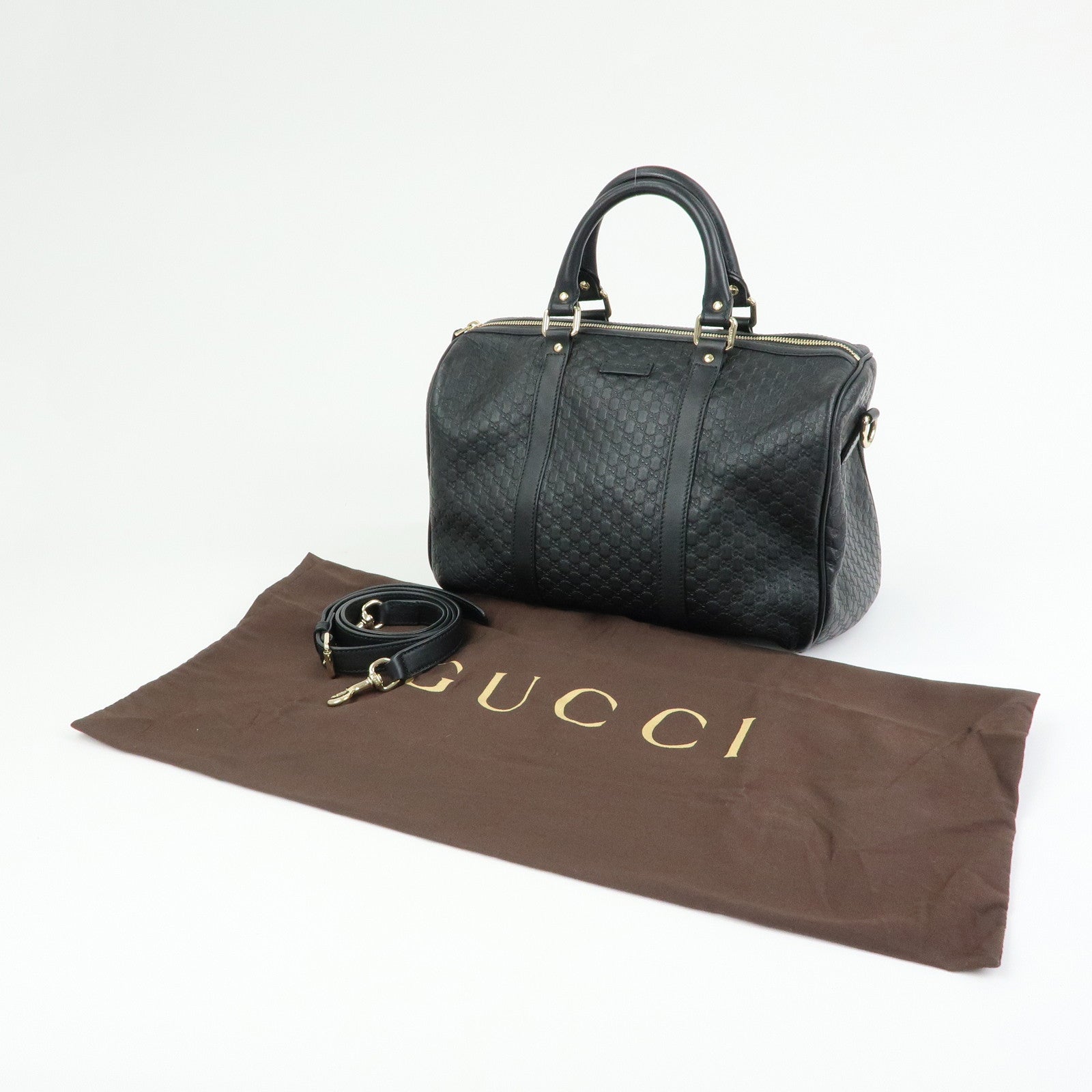 GUCCI Microguccissima Leather 2Way Boston Bag Black 449646