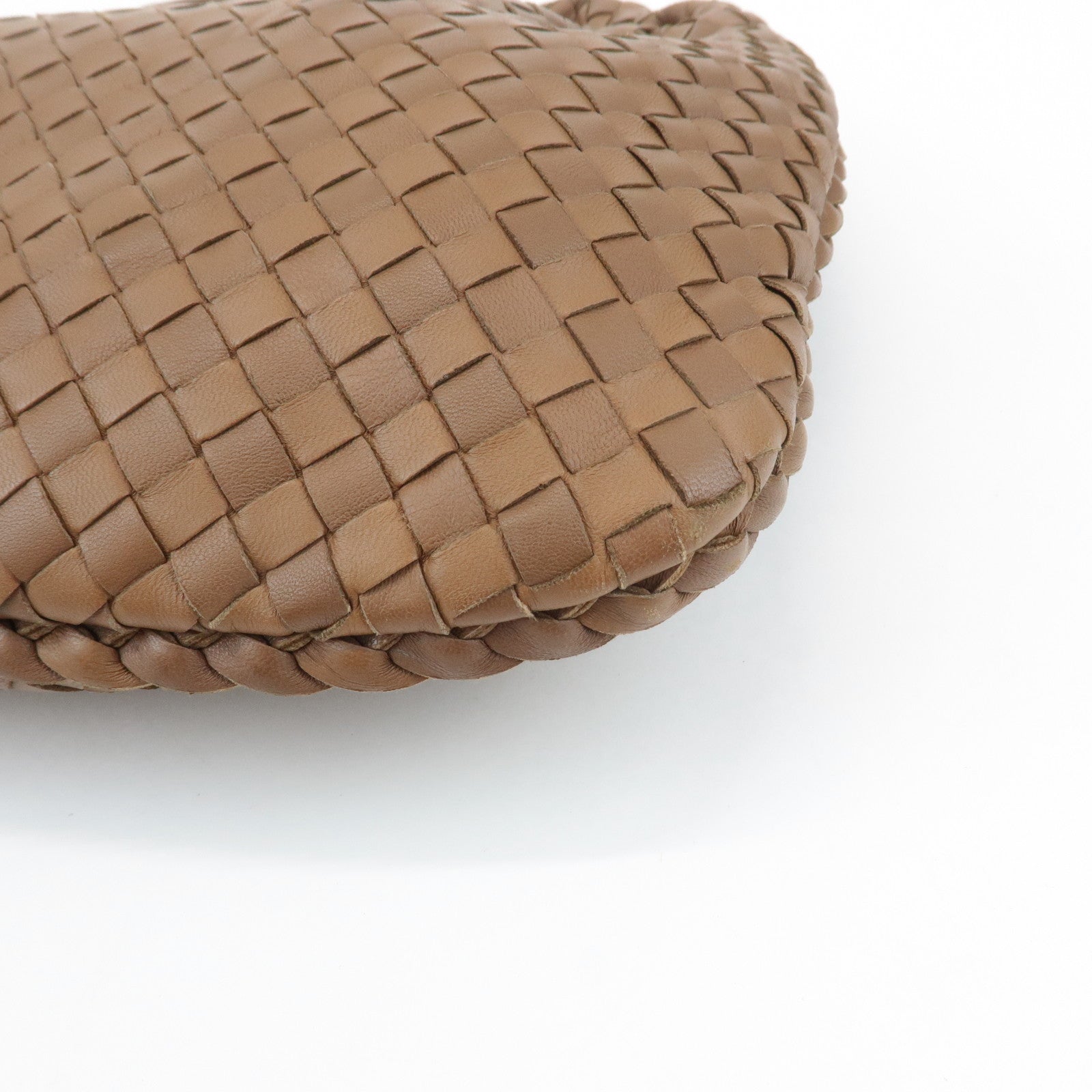 BOTTEGA VENETA Hobo Intrecciato Leather Shoulder Bag Brown 115653 Used