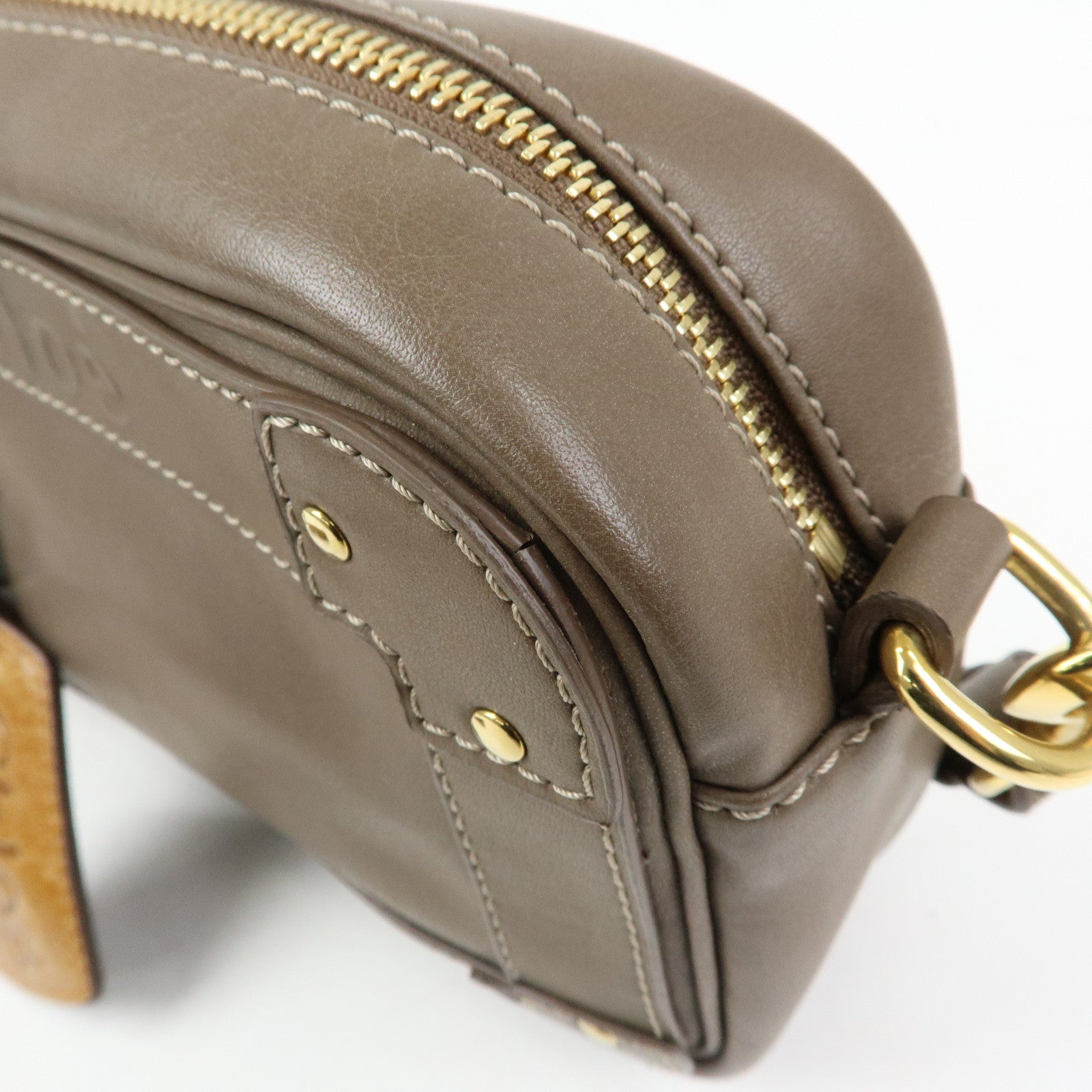 Chloe Eden Leather Tassel Shoulder Bag Crossbody Bag Brown