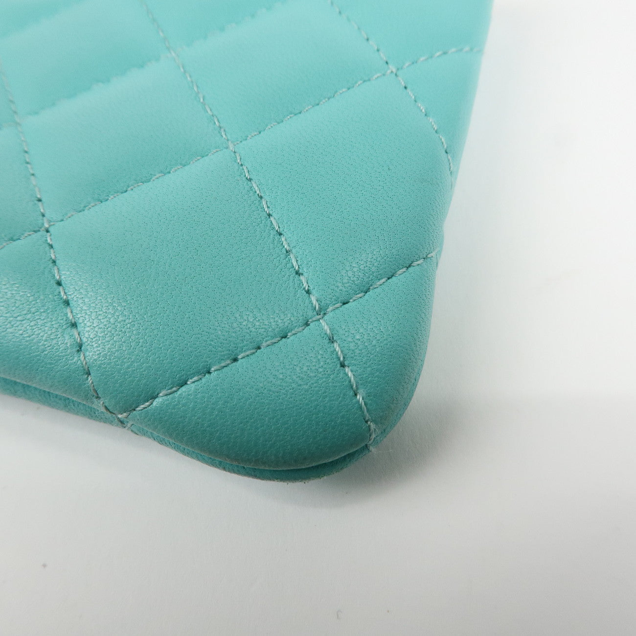 CHANEL Matelasse Caviarskin Classic Mini Pouch Blue A82365 Used