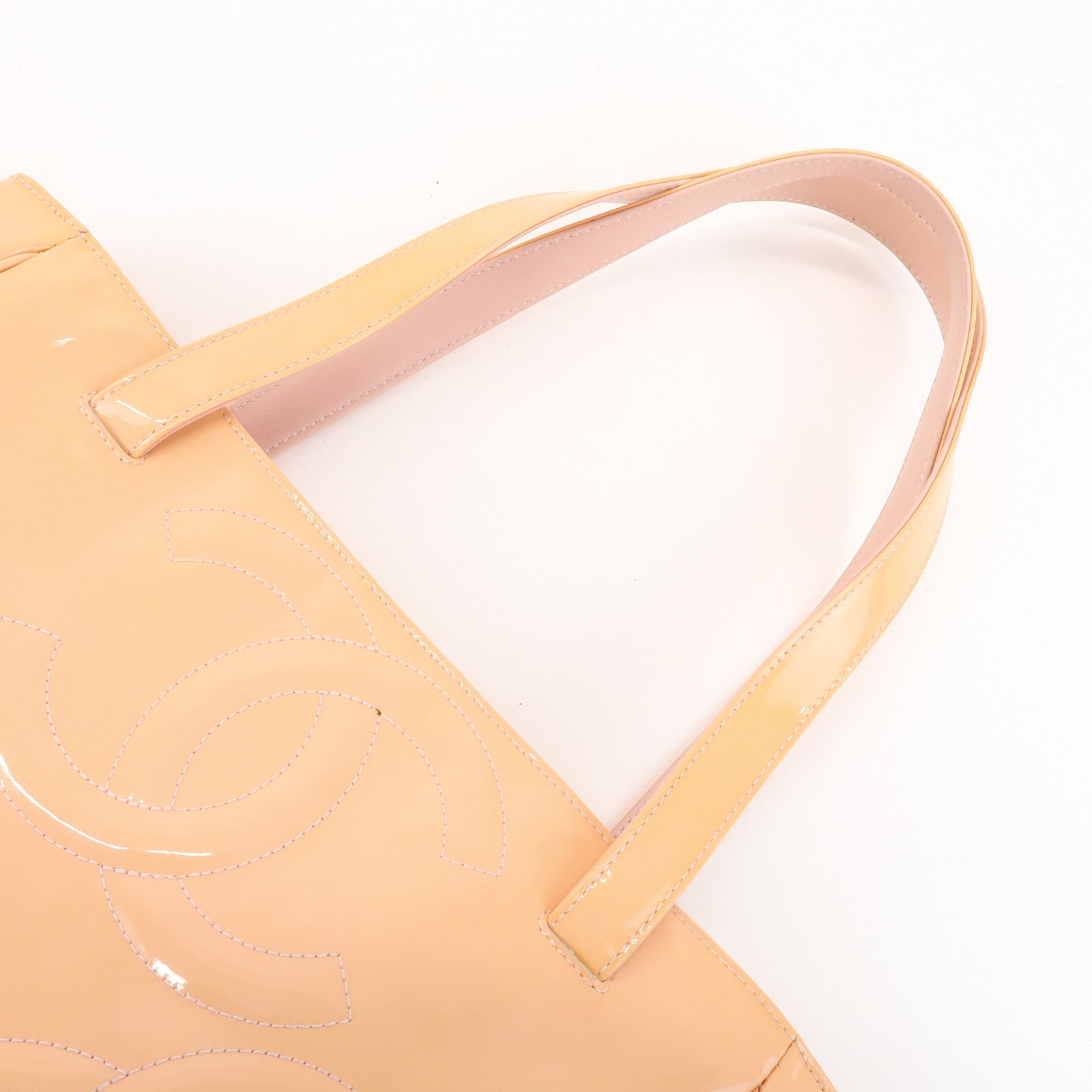 CHANEL COCOMark Patent Leather Tote Bag Shoulder Bag Pink