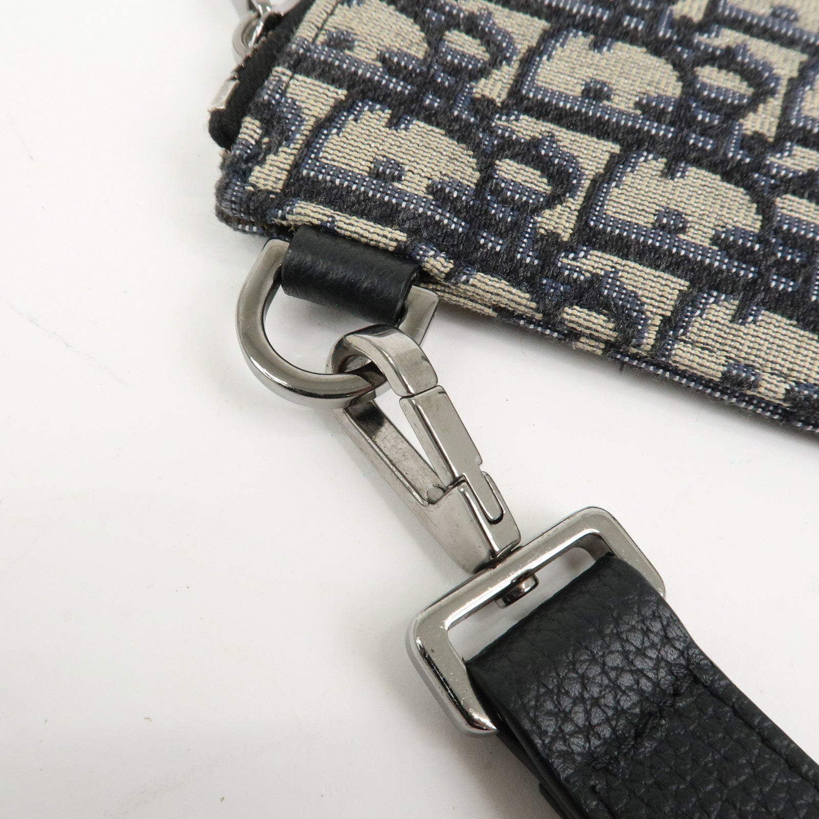 Christian Dior Oblique Canvas Clutch Bag Pouch Navy