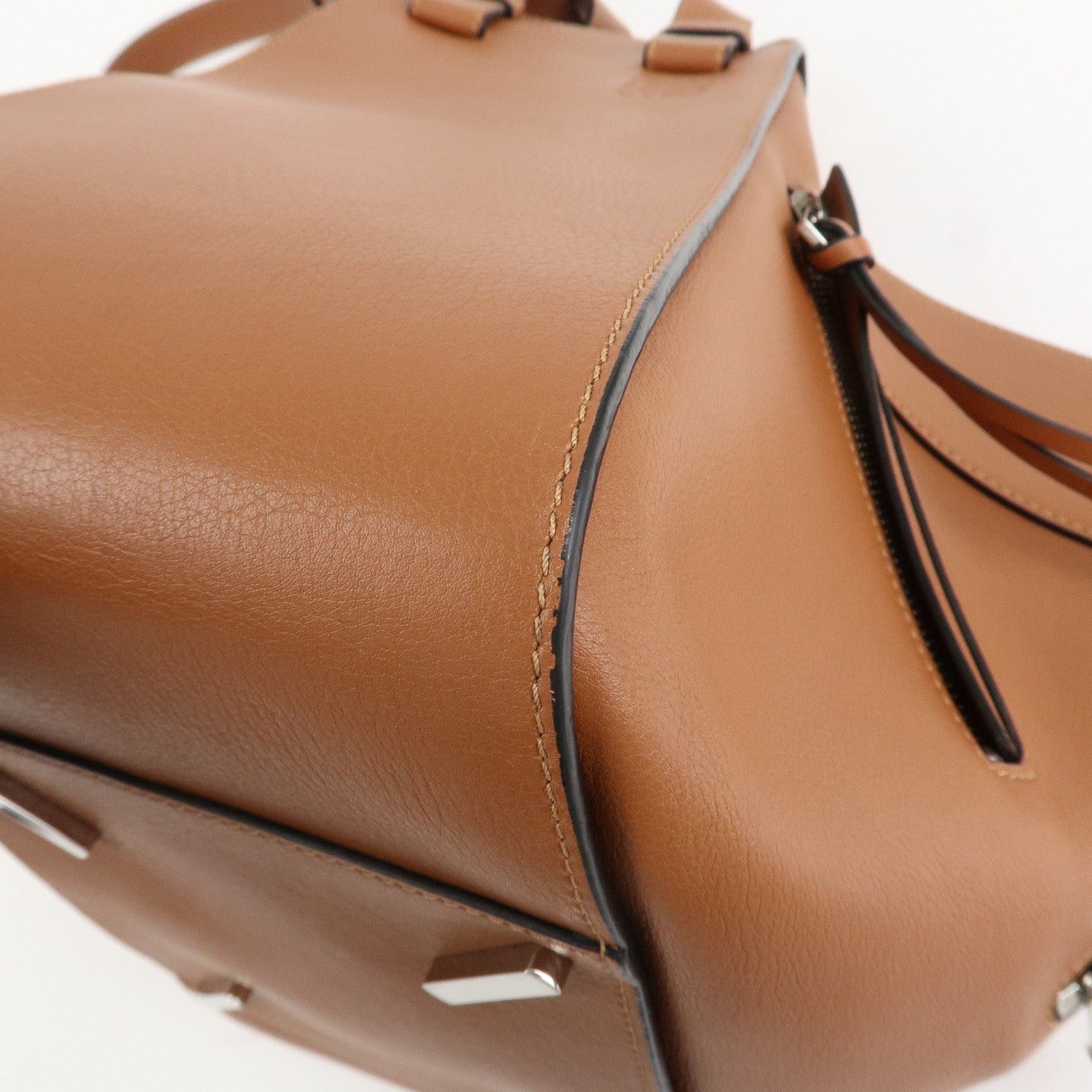 LOEWE Anagram Leather Hammock Small Shoulder Bag Tan Brown