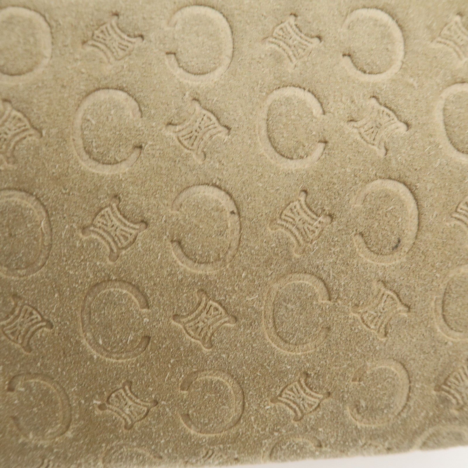 CELINE C Macadam Suede Leather Hand Bag Beige