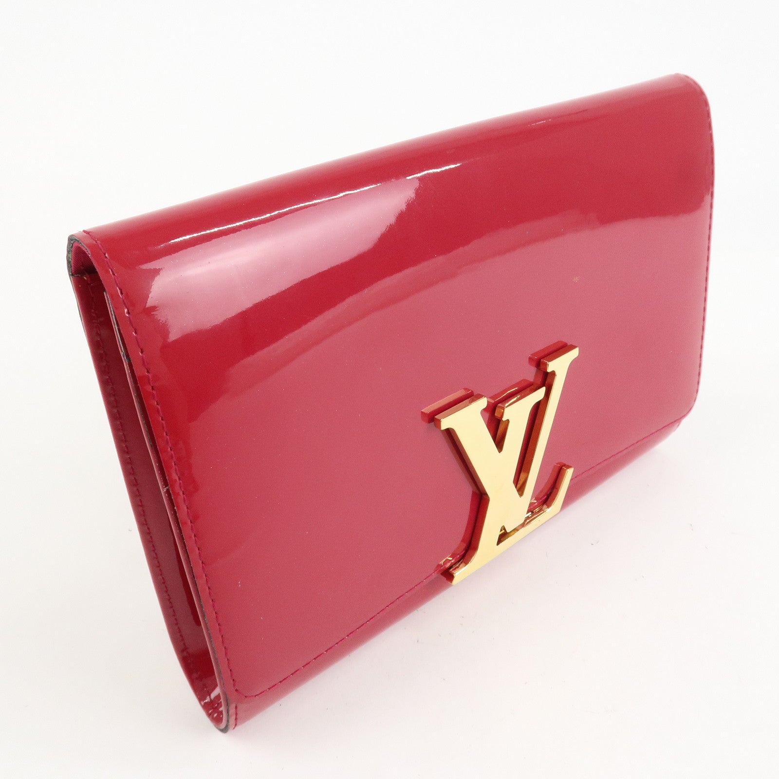 Louis Vuitton Vernis Leather Louise GM Clutch Bag Rose M61317 Used