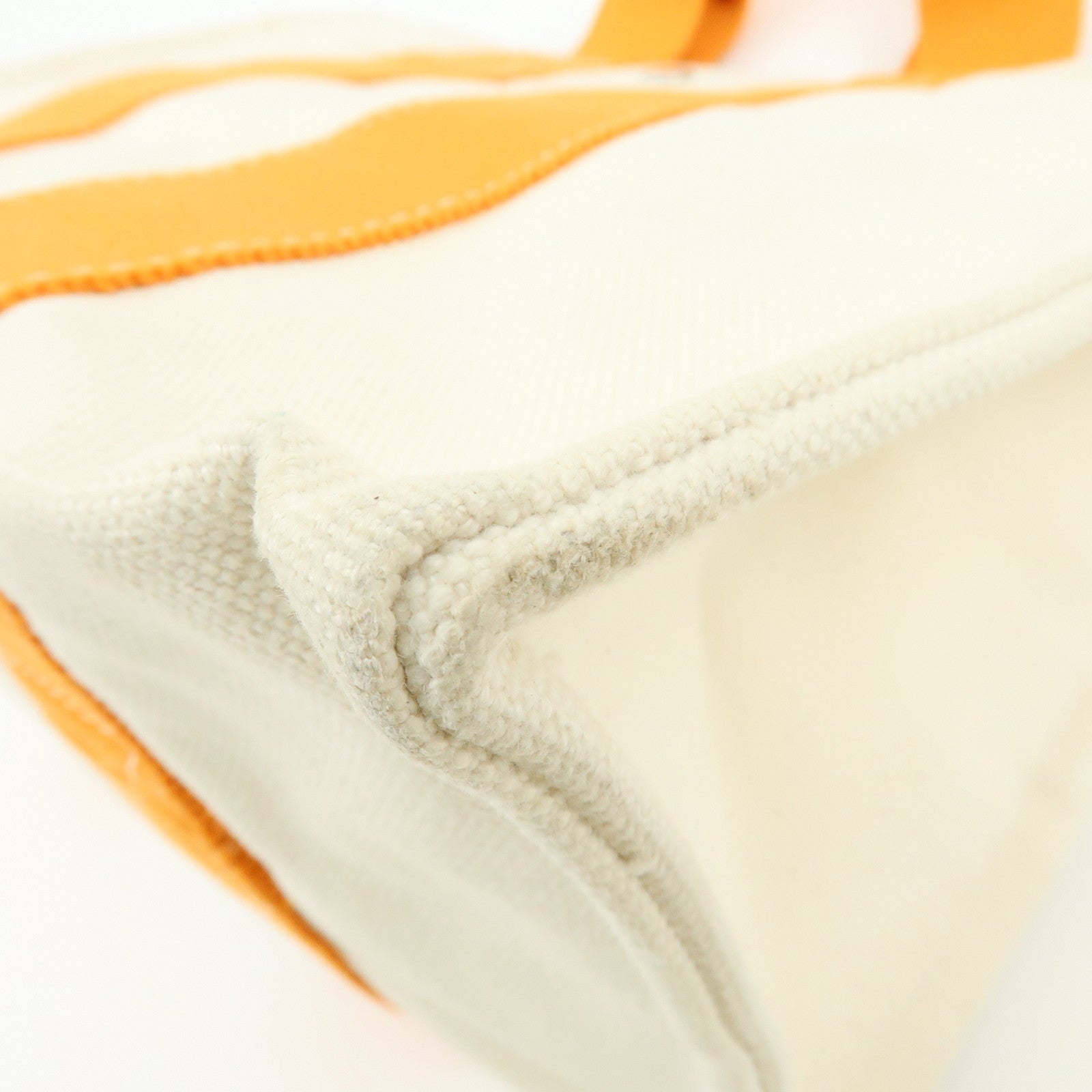 HERMES Bora Bora PM Canvas Tote Bag Hand Bag Natural Orange