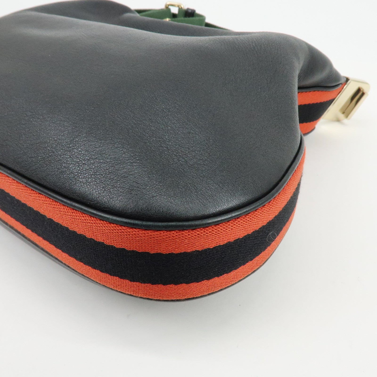 GUCCI Attache Leather Shoulder Bag Crossbody Bag Black 702823
