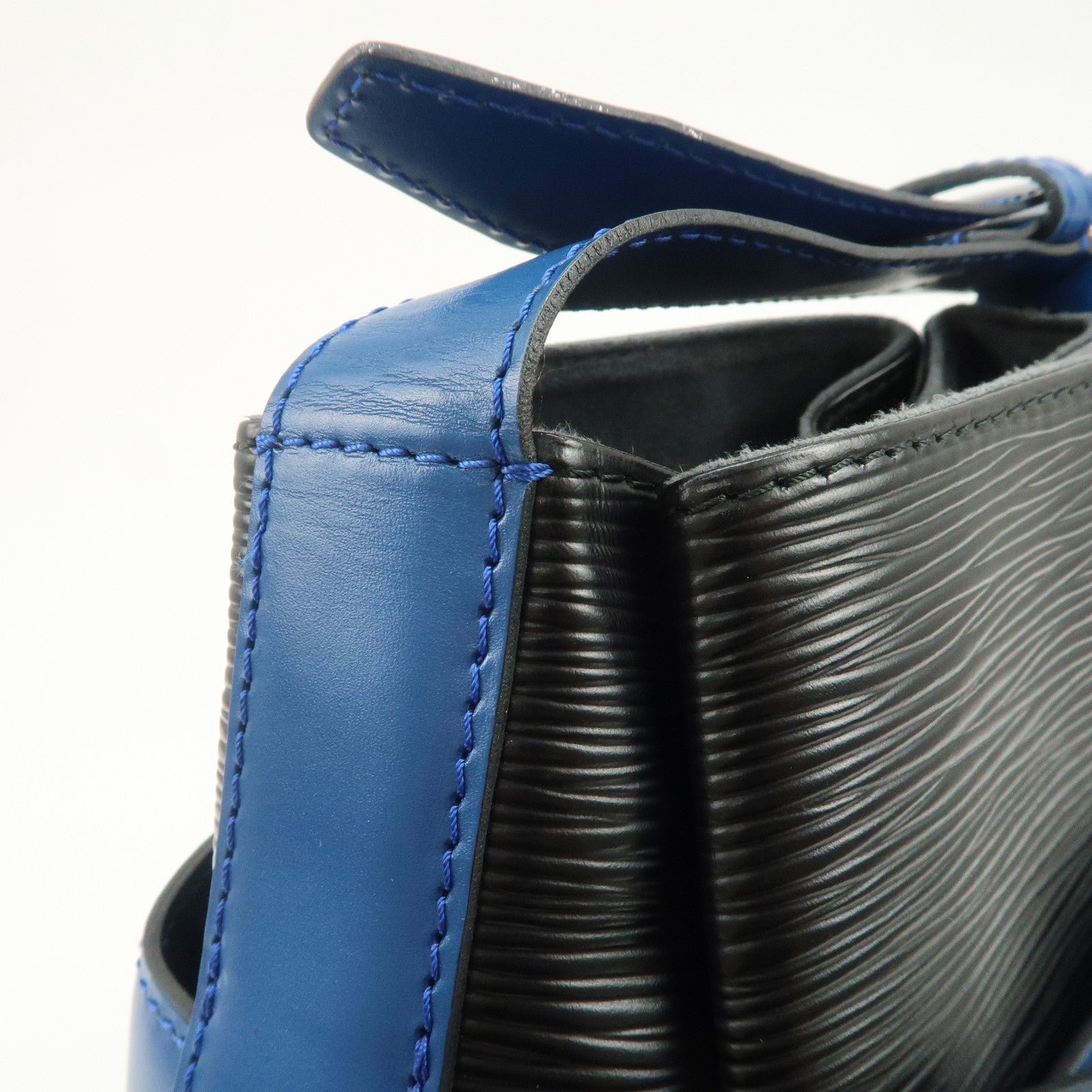Louis Vuitton Epi Leather Sac de Paul Shoulder Bag Noir Tredo Blue